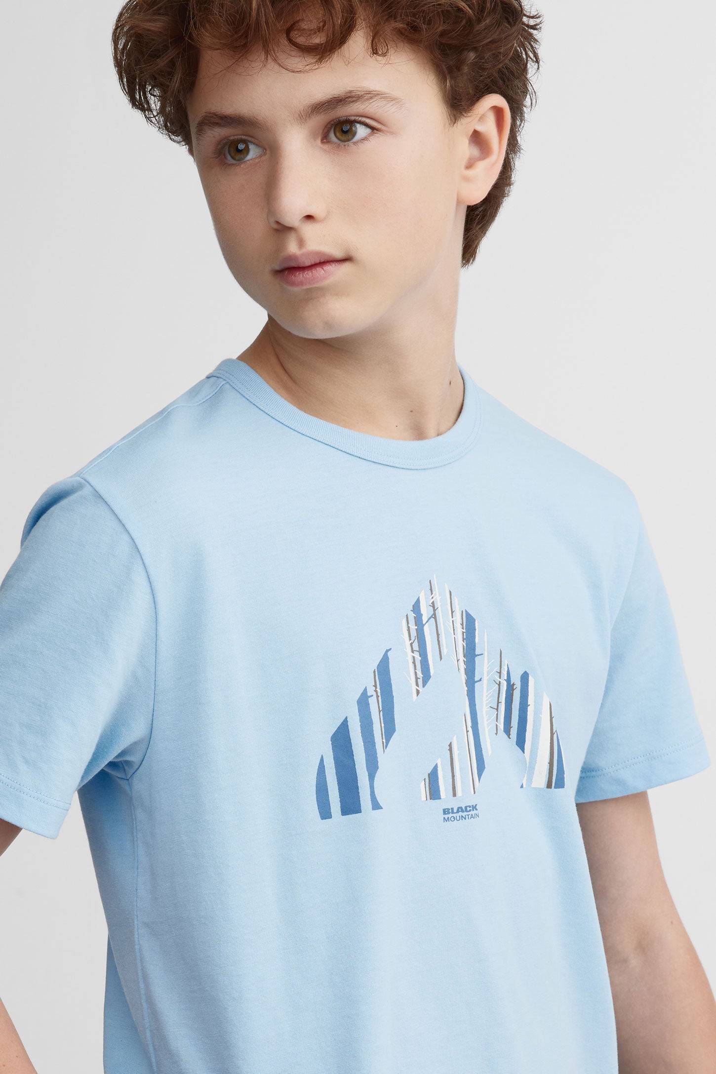 T-shirt col rond coton bio BM - Ado garçon && BLEU PALE