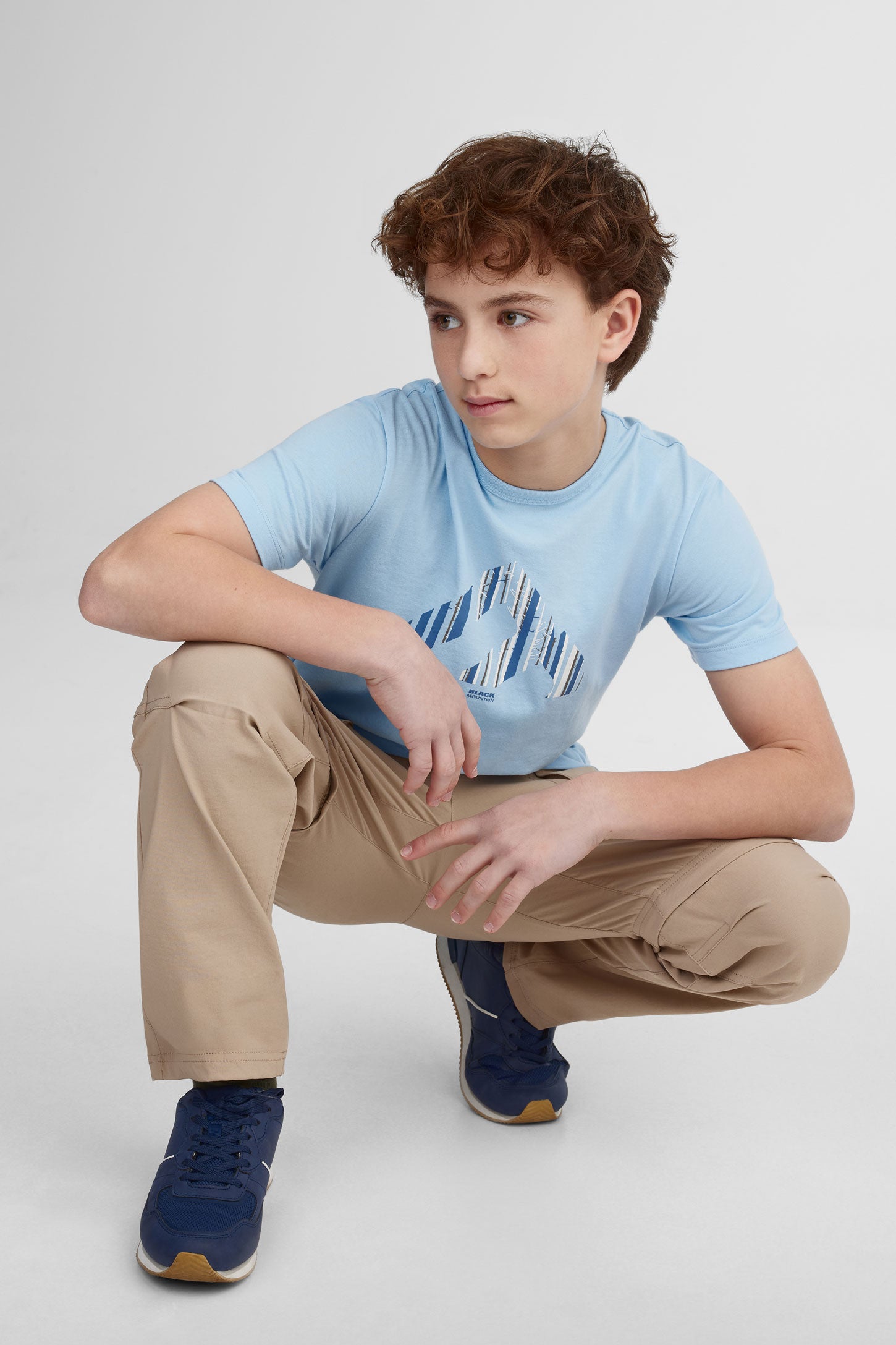T-shirt col rond coton bio BM - Ado garçon && BLEU PALE