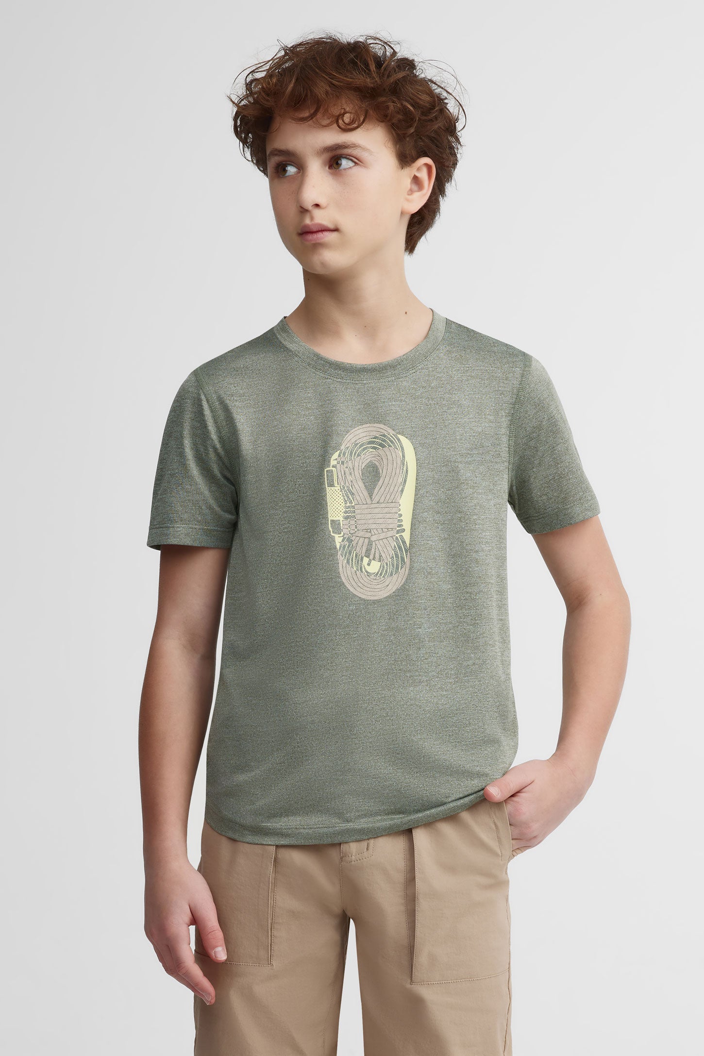 T-shirt col rond BM - Ado Garçon && VERT MIXTE