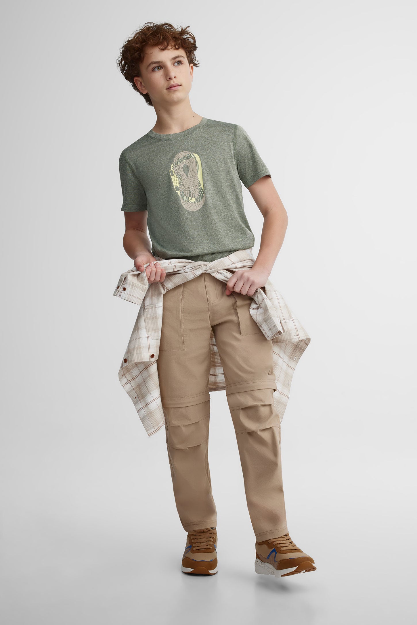 T-shirt col rond BM - Ado Garçon && VERT MIXTE