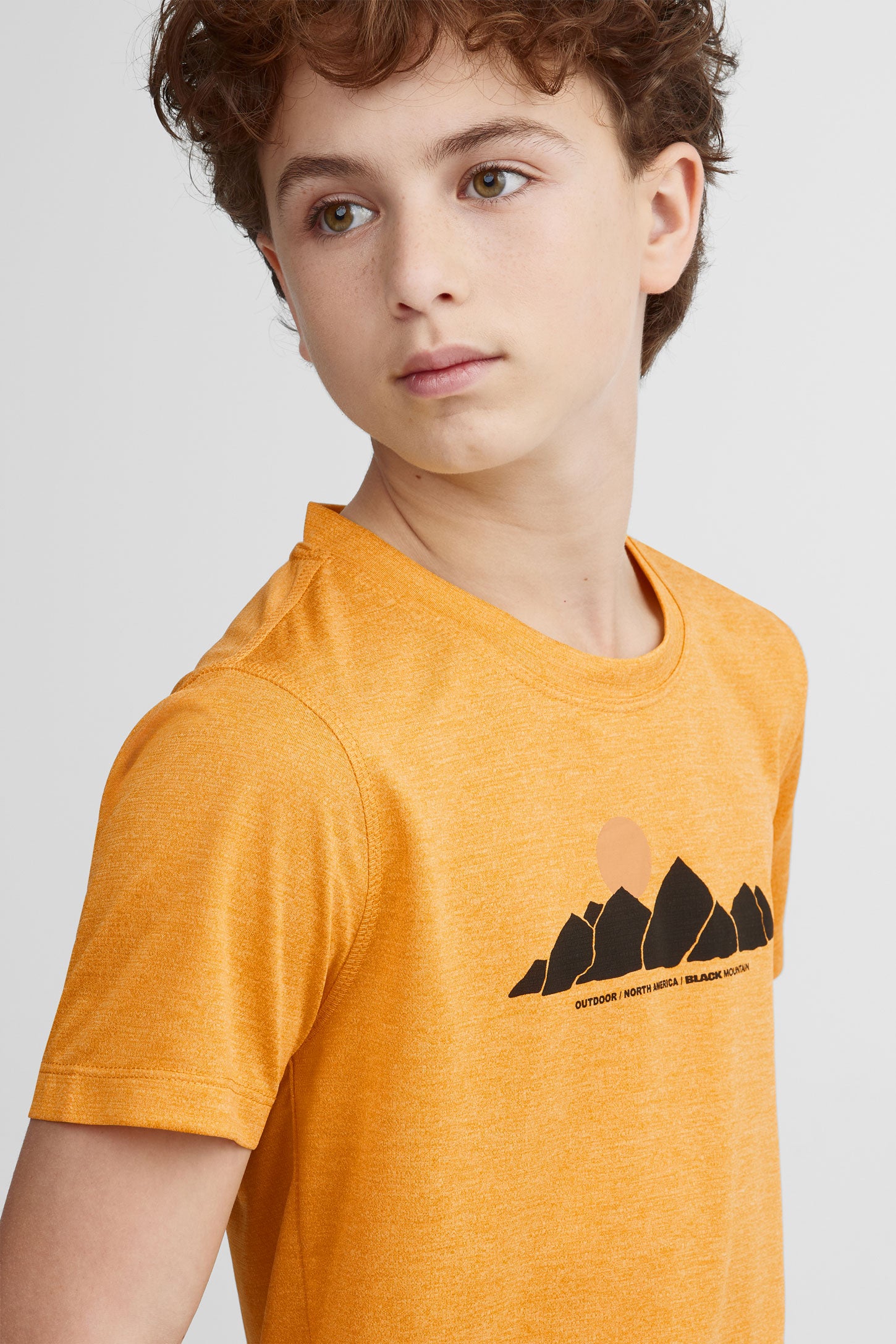 T-shirt col rond coton bio BM - Ado garçon && JAUNE/MULTI