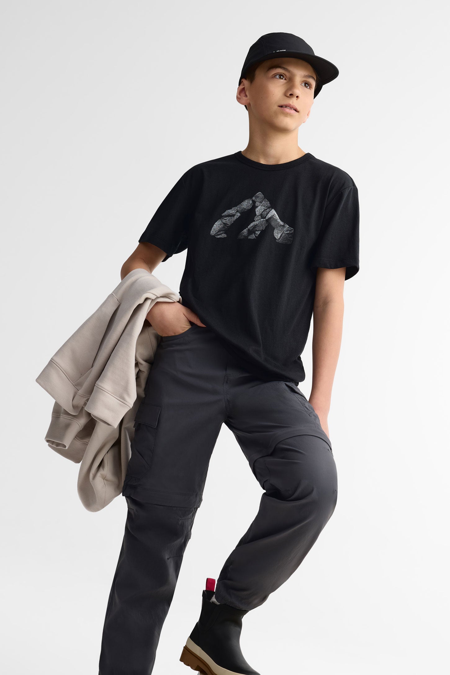 Pantalon cargo convertible en short BM - Homme && GRIS FONCE