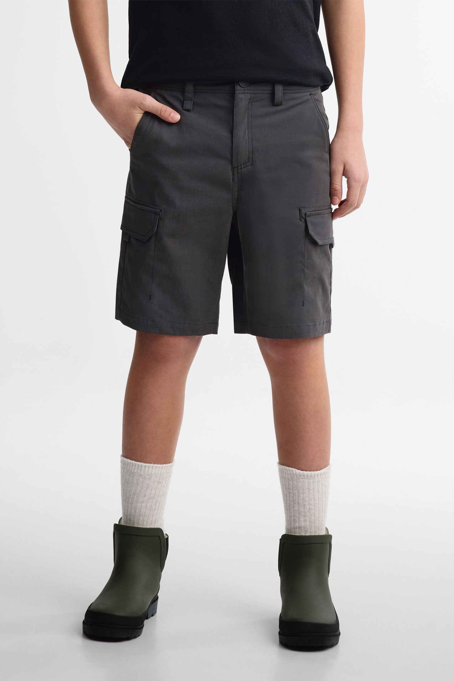 Short cargo coton BM - Ado garçon && GRIS FONCE