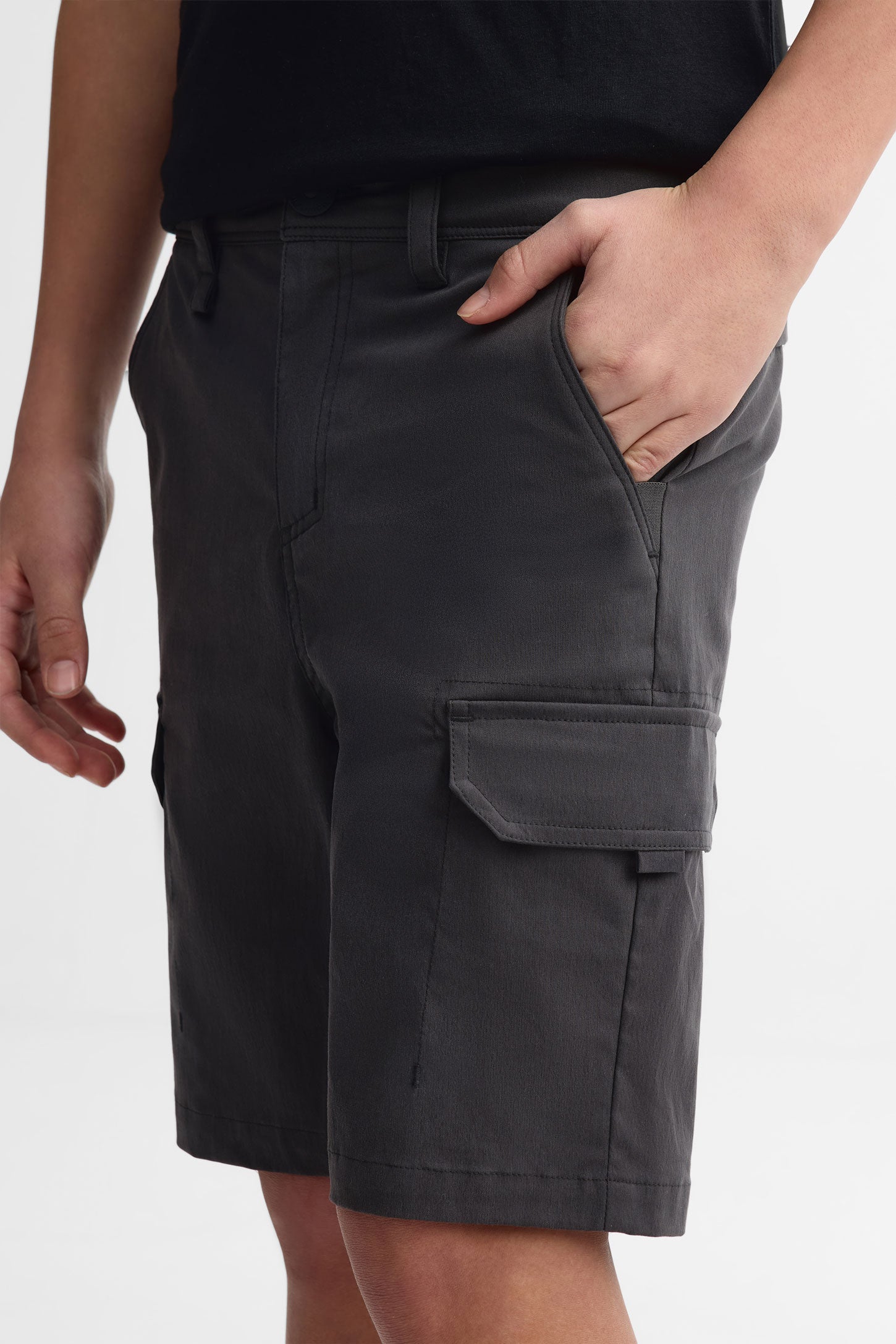 Short cargo coton BM - Ado garçon && GRIS FONCE