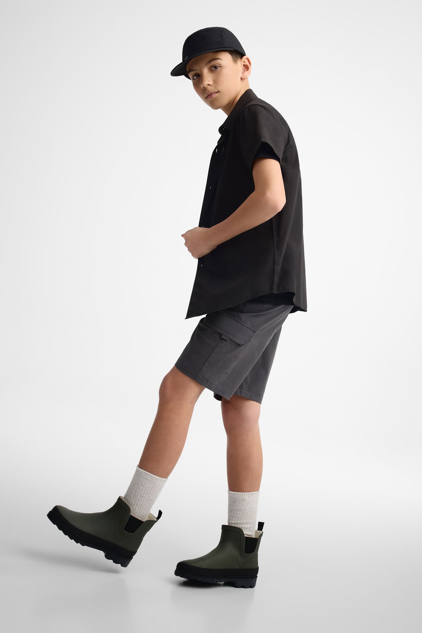 Short cargo coton BM - Ado garçon && GRIS FONCE