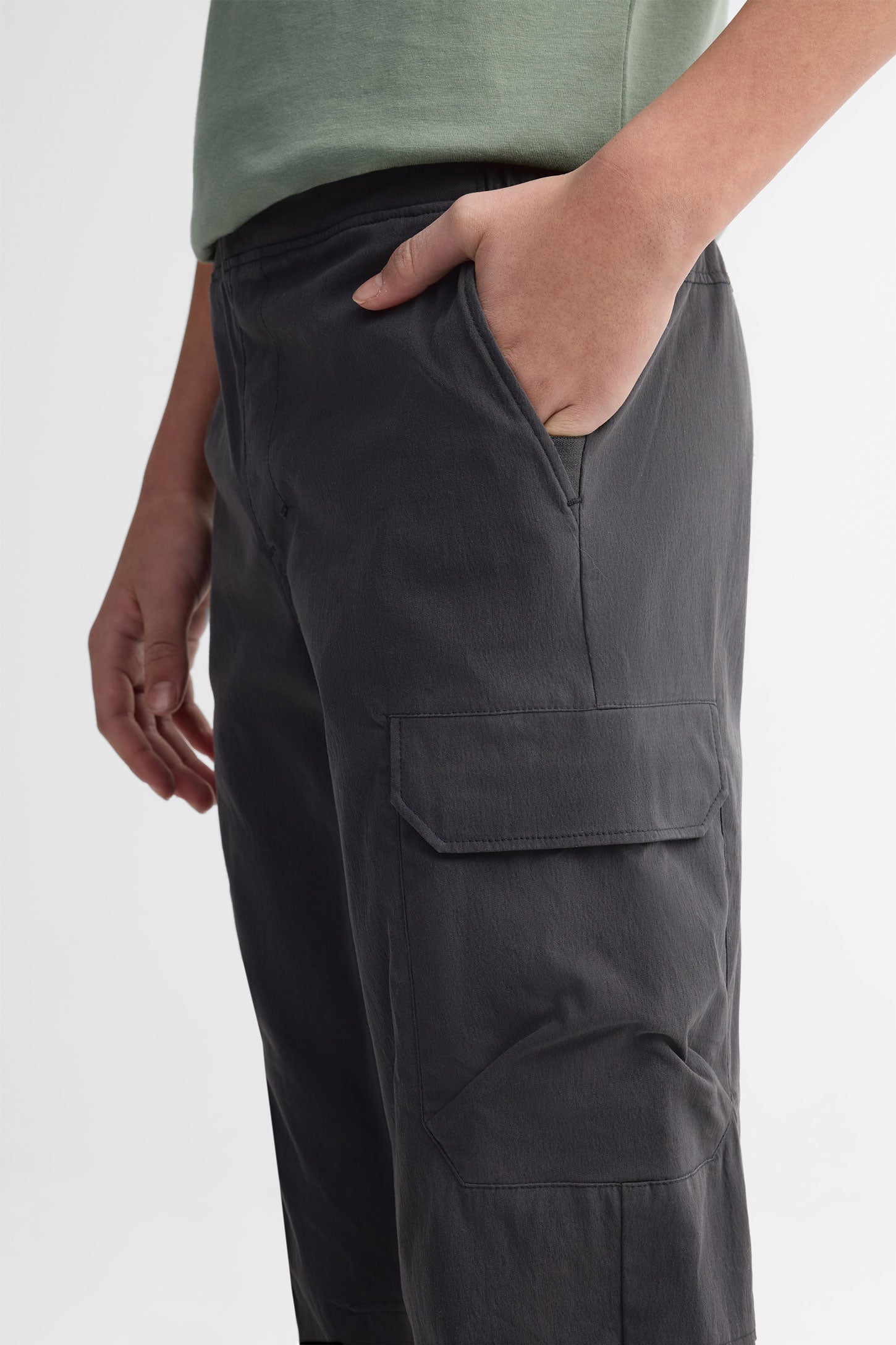 Pantalon jogger cargo en coton - Ado garçon && GRIS FONCE