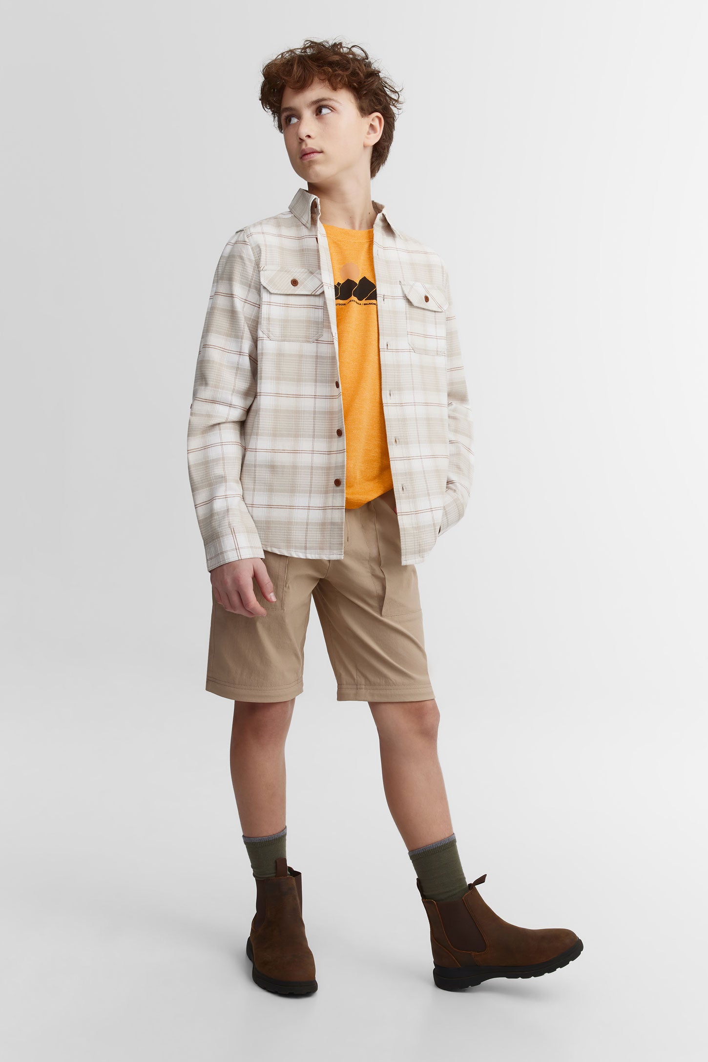 Pantalon convertible en short BM - Ado garçon && BEIGE