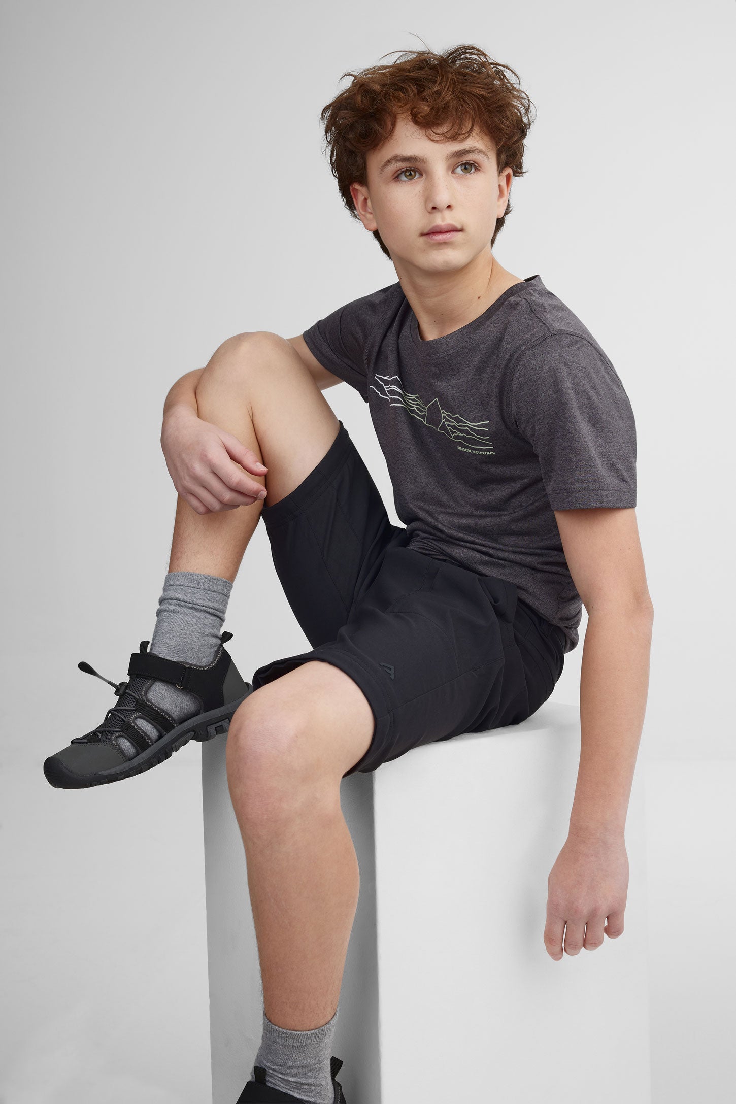 Pantalon convertible en short BM - Ado garçon && GRIS FONCE