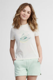 T-shirt col rond coton bio polyester recyclé BM - Ado fille && BLANC