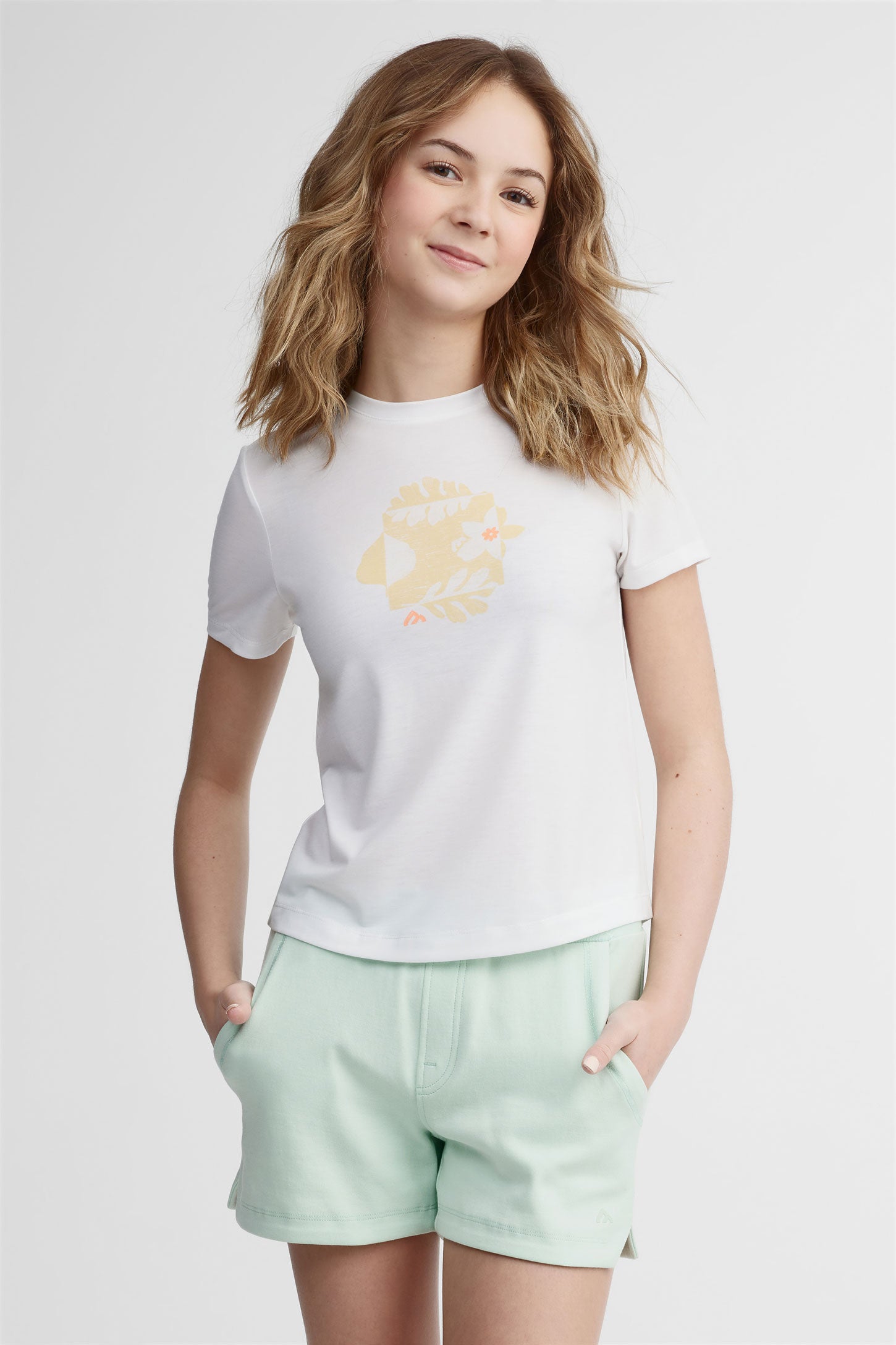 T-shirt col rond lyocell BM - Ado fille && BLANC