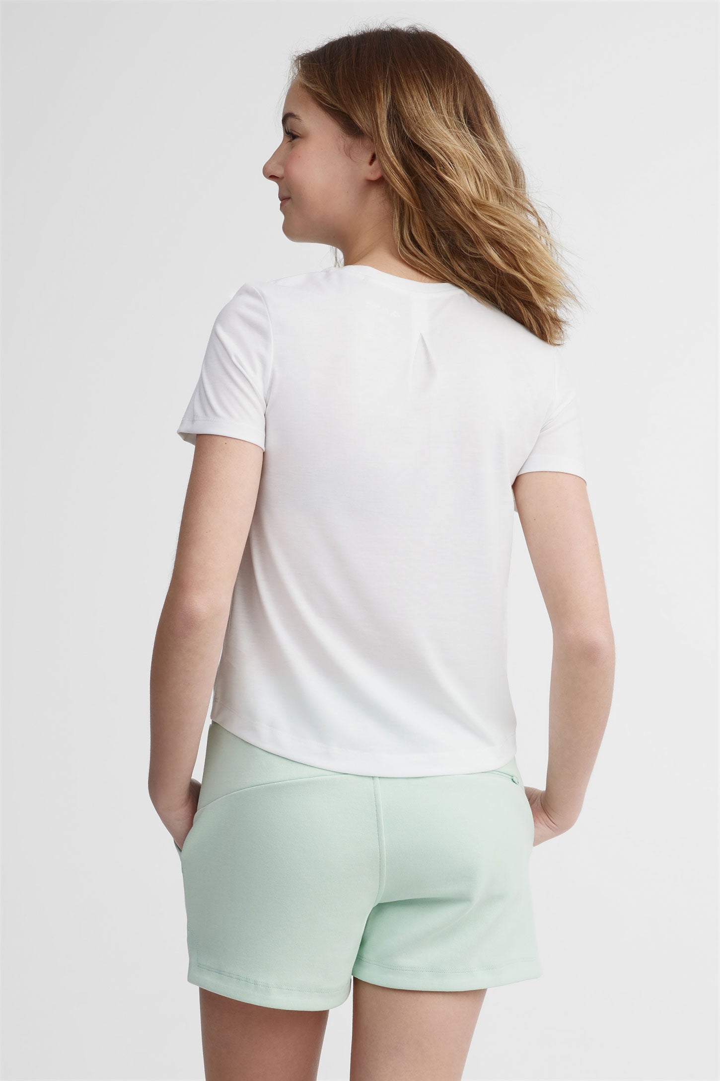 T-shirt col rond lyocell BM - Ado fille && BLANC