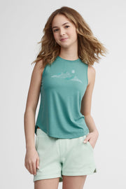 Camisole col rond en lyocell - Ado fille && VERT