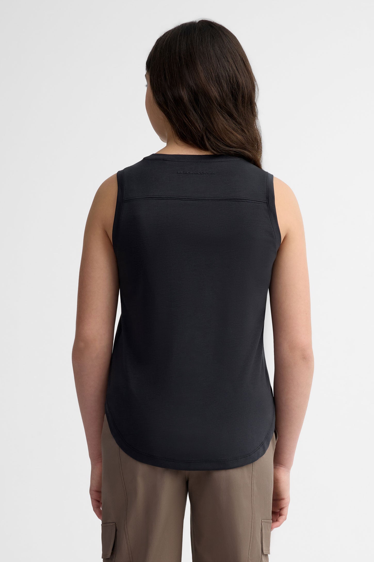 Camisole col rond en lyocell - Ado fille && GRIS FONCE