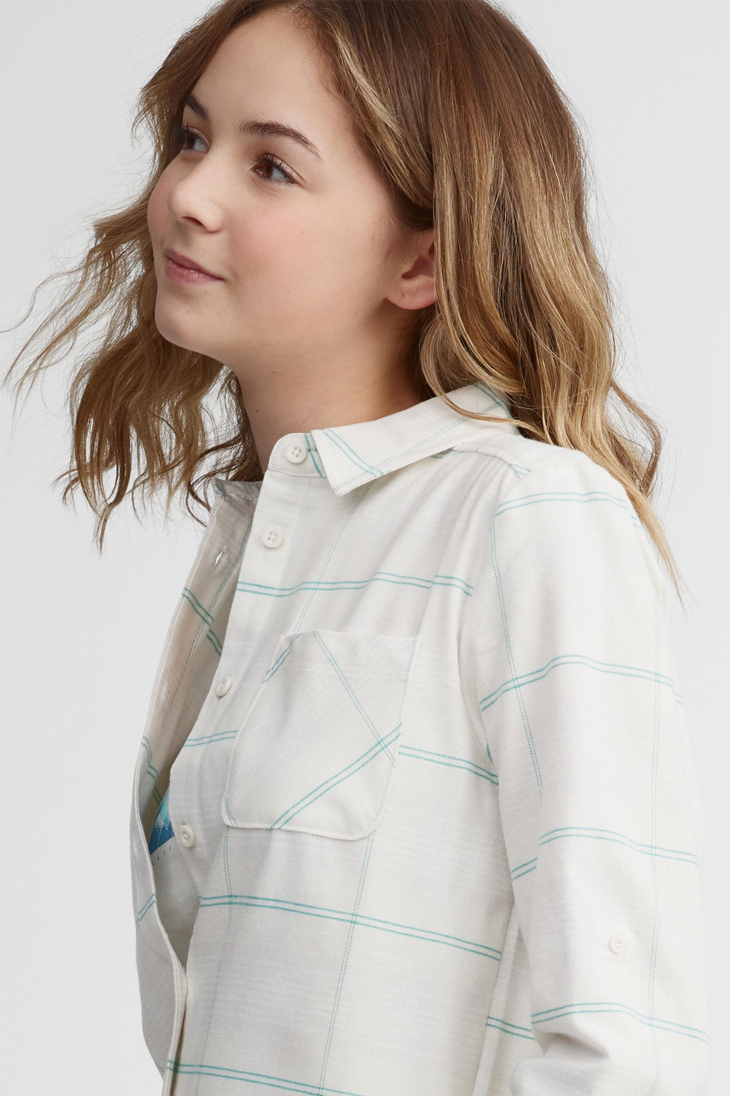 Chemise à carreaux en flanelle BM - Ado fille && BLANC MULTI