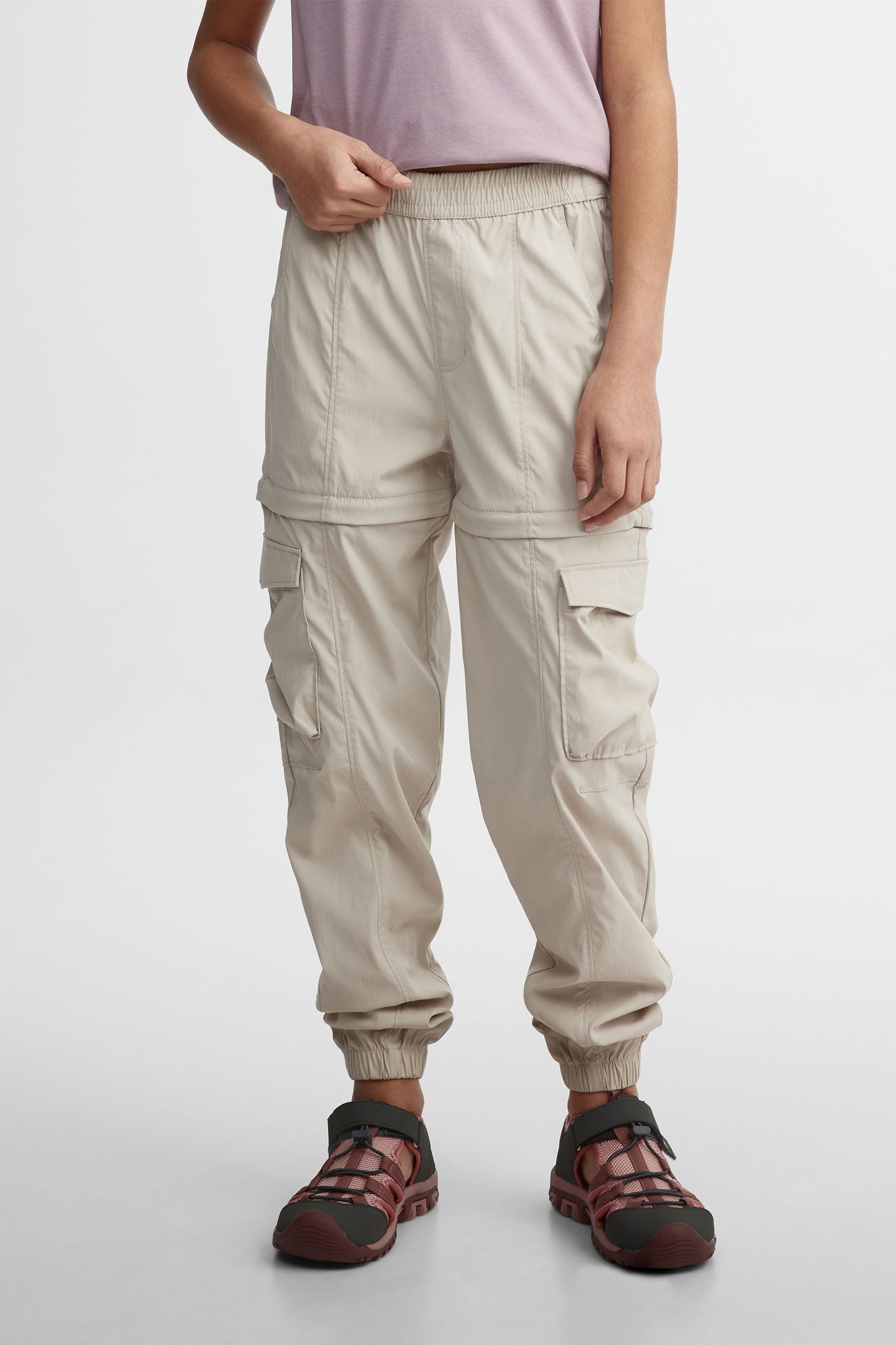 Pantalon parachute convertible en short BM - Ado fille && GRIS