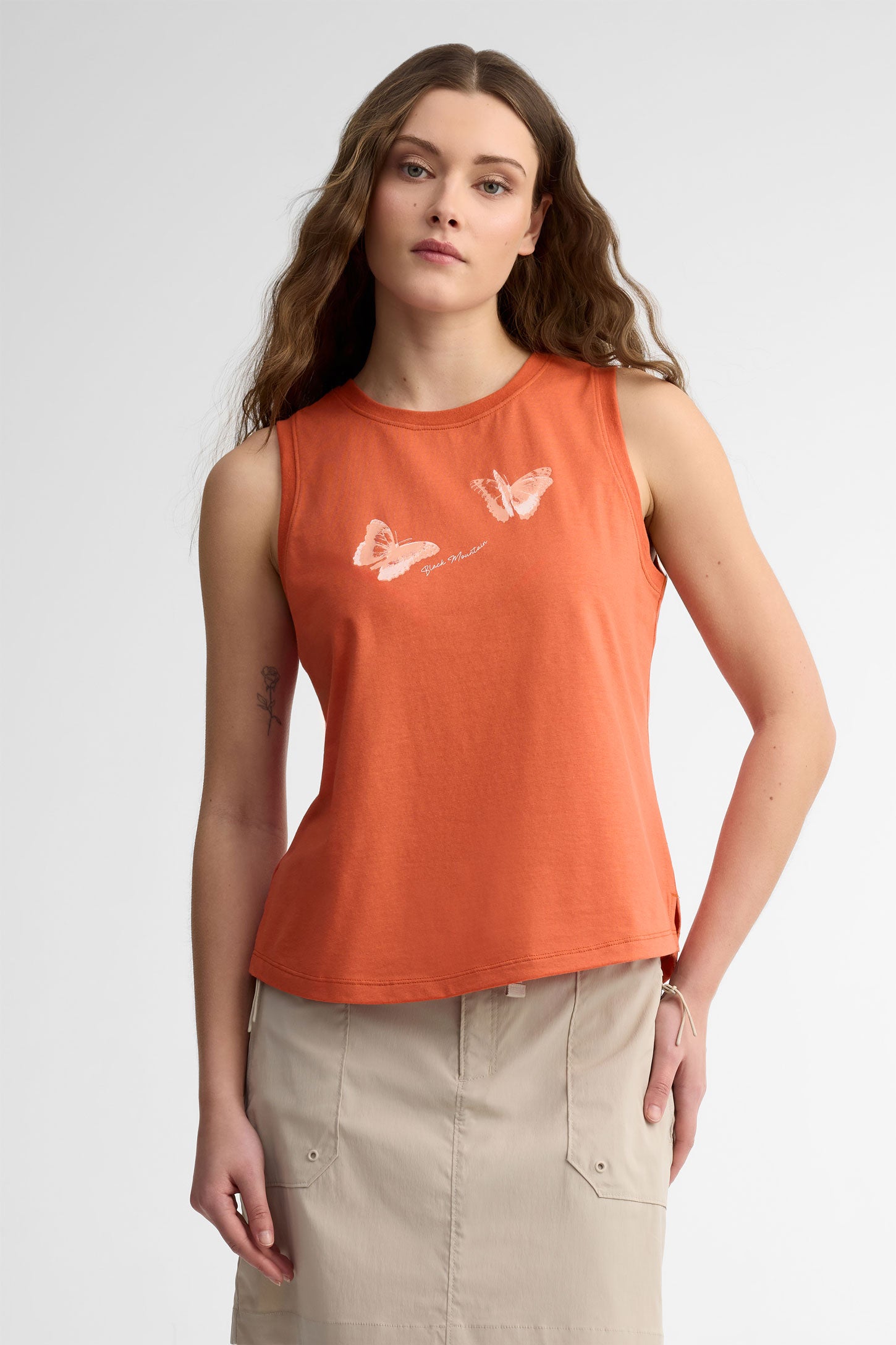 Camisole col rond coton bio BM - Femme && ORANGE