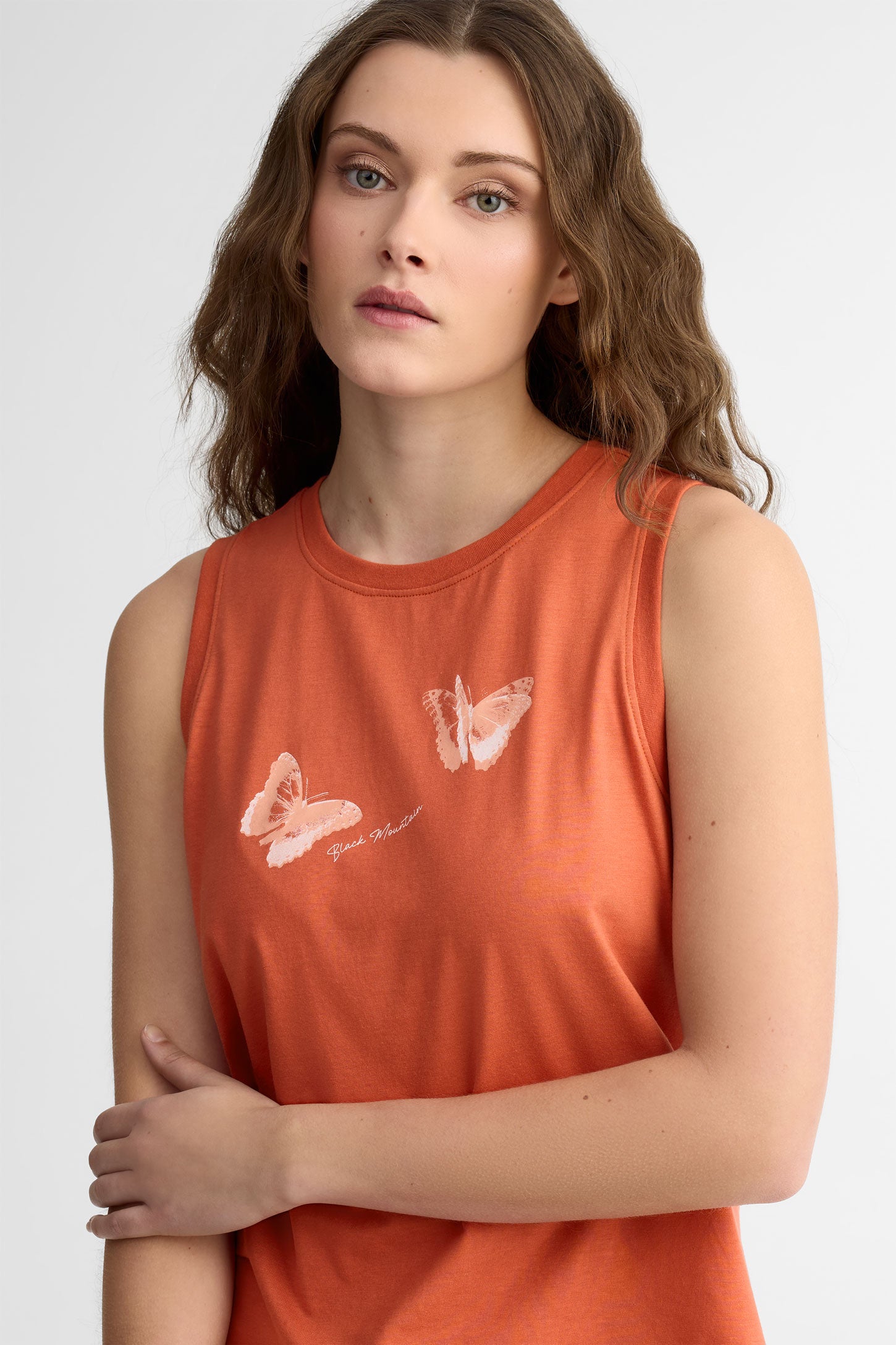 Camisole col rond coton bio BM - Femme && ORANGE