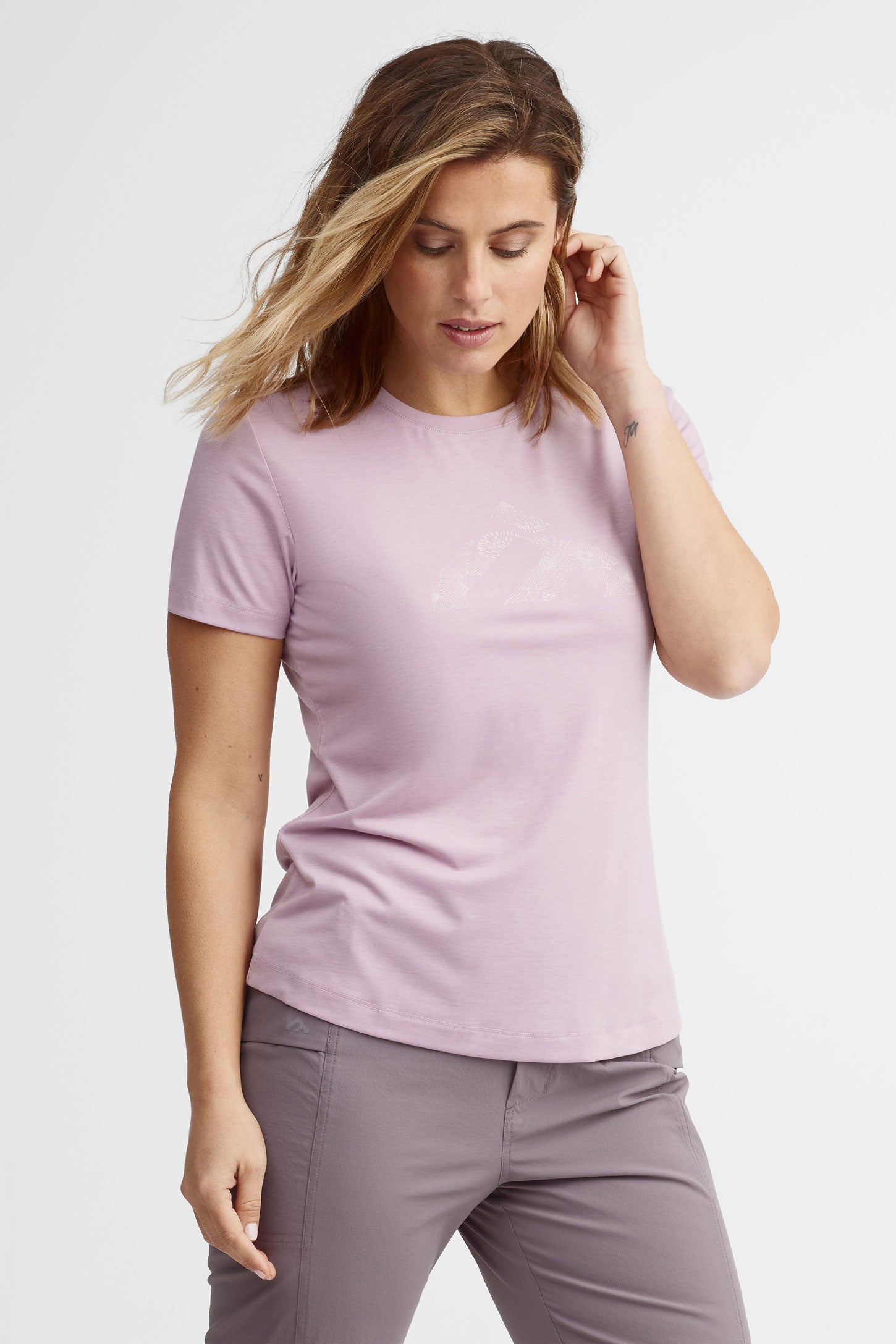 T-shirt col rond lyocell BM - Femme && ROSE