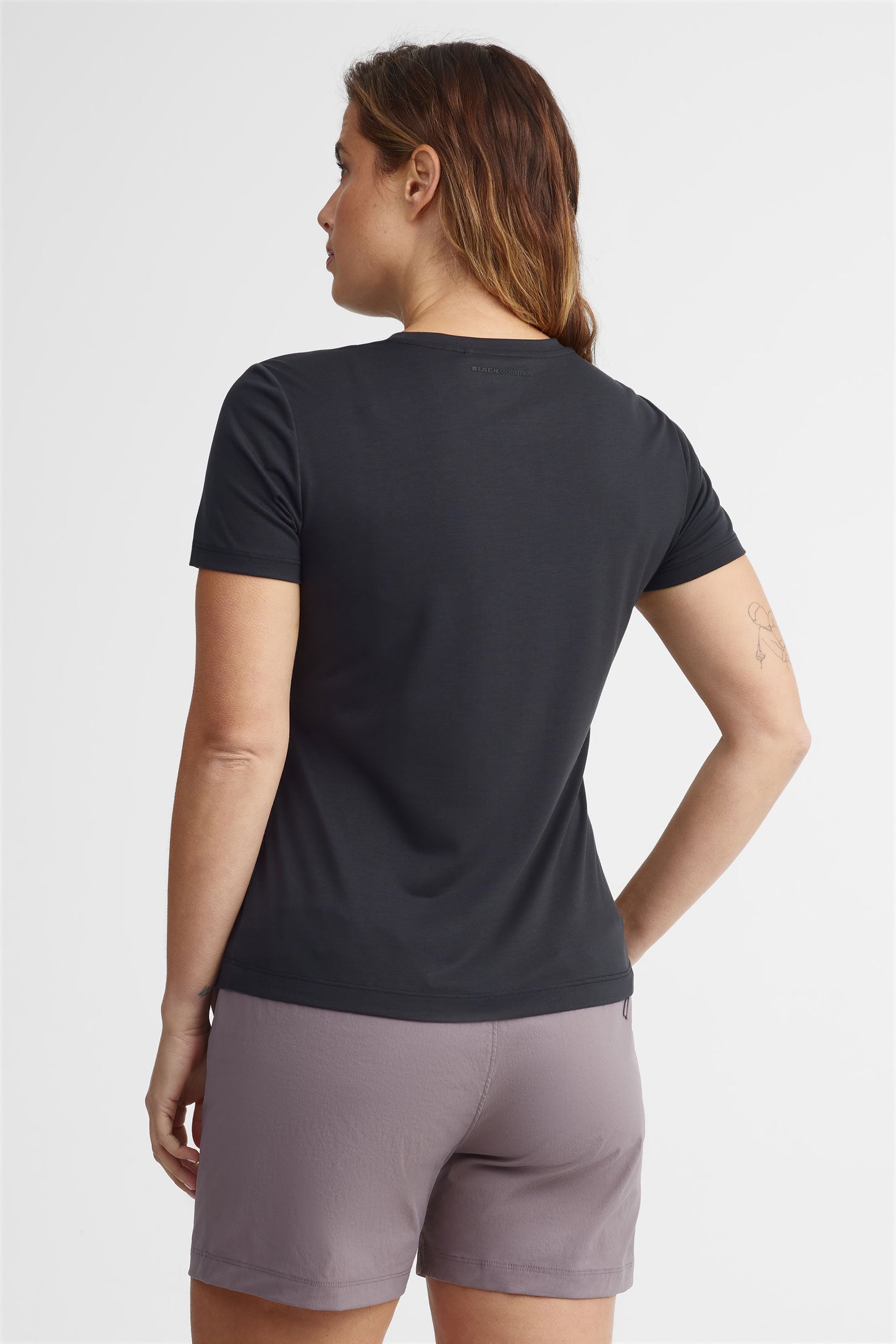 T-shirt col rond lyocell BM - Femme && GRIS FONCE