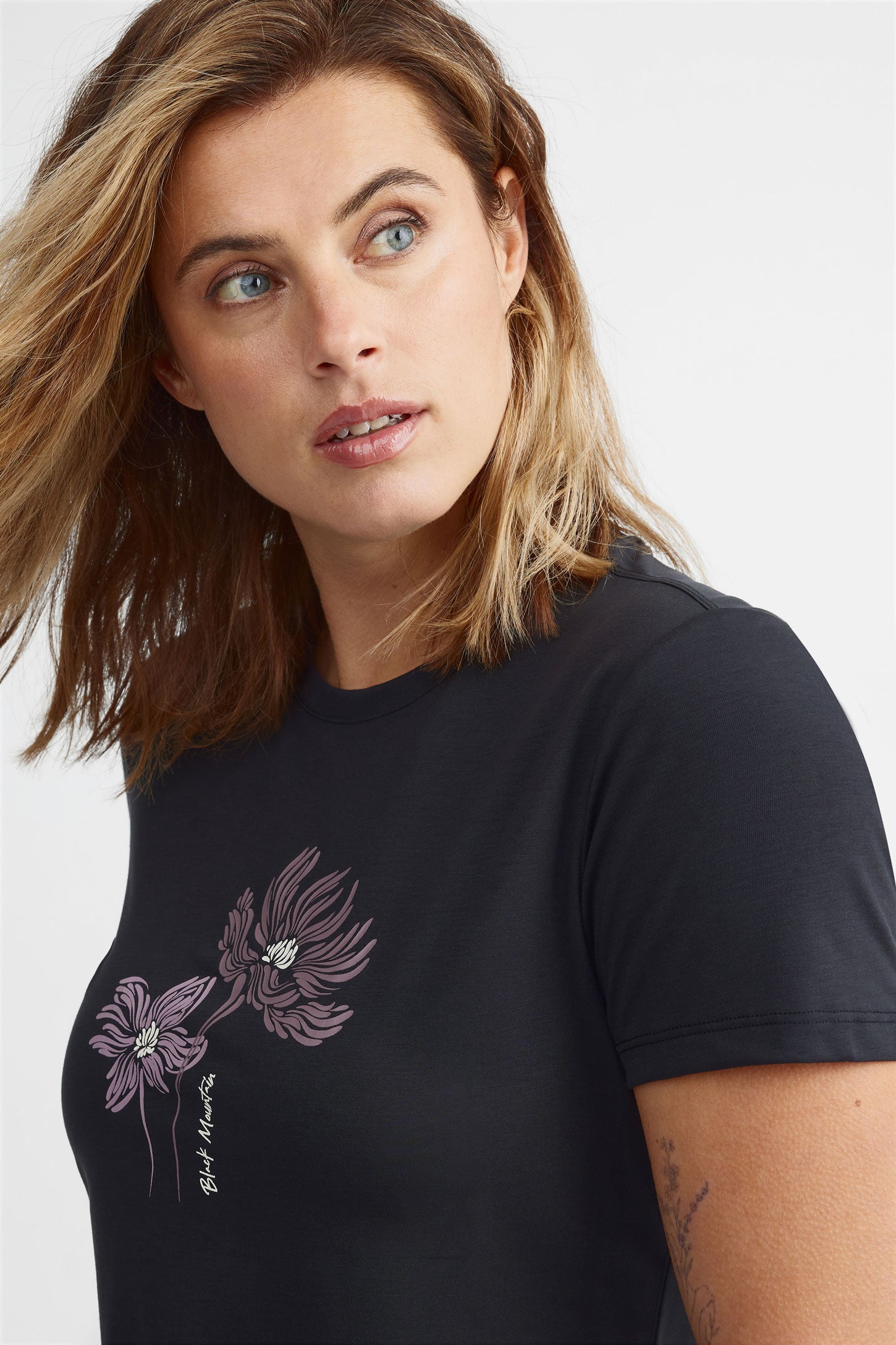 T-shirt col rond lyocell BM - Femme && GRIS FONCE