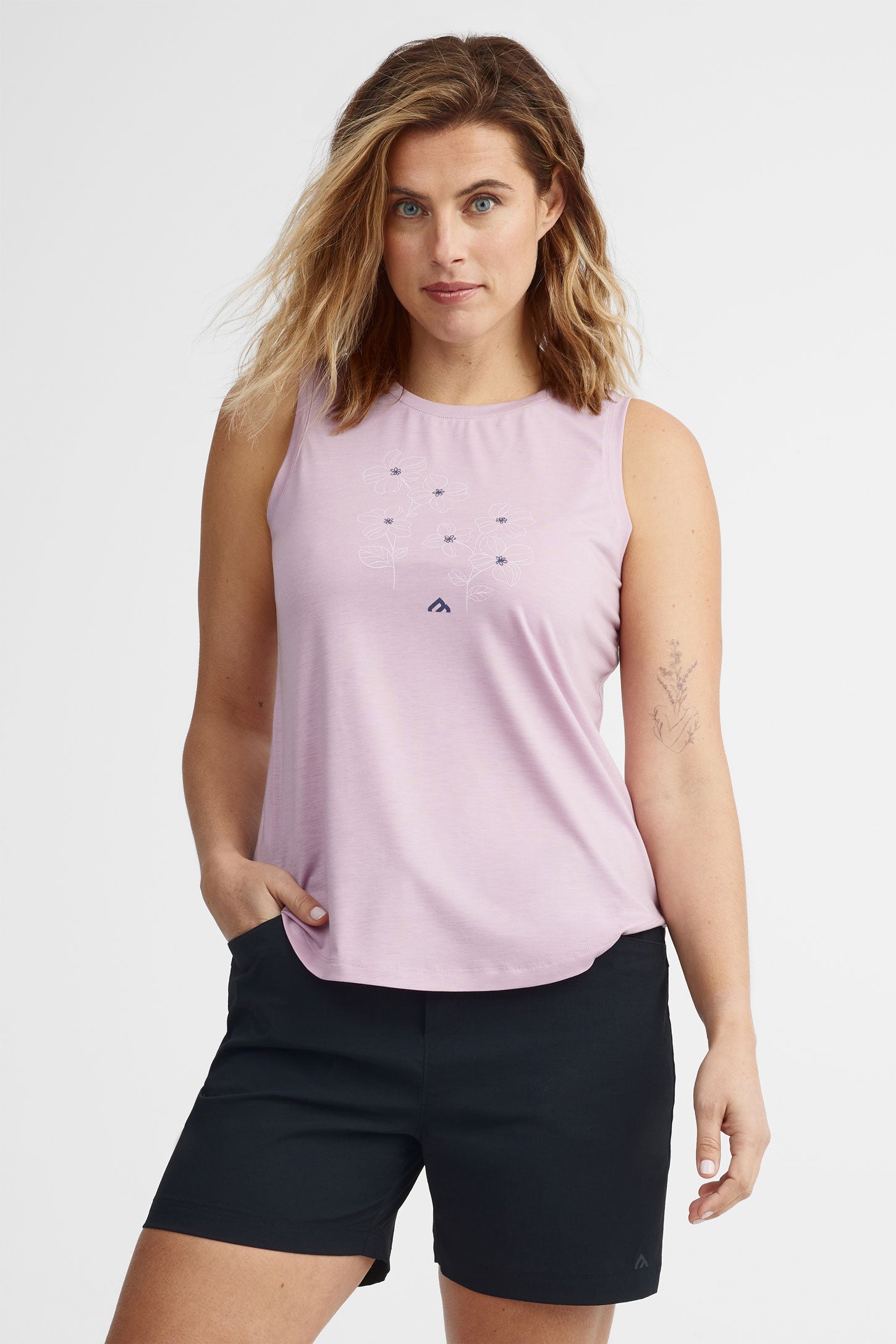 Camisole col rond lyocell - Femme && ROSE