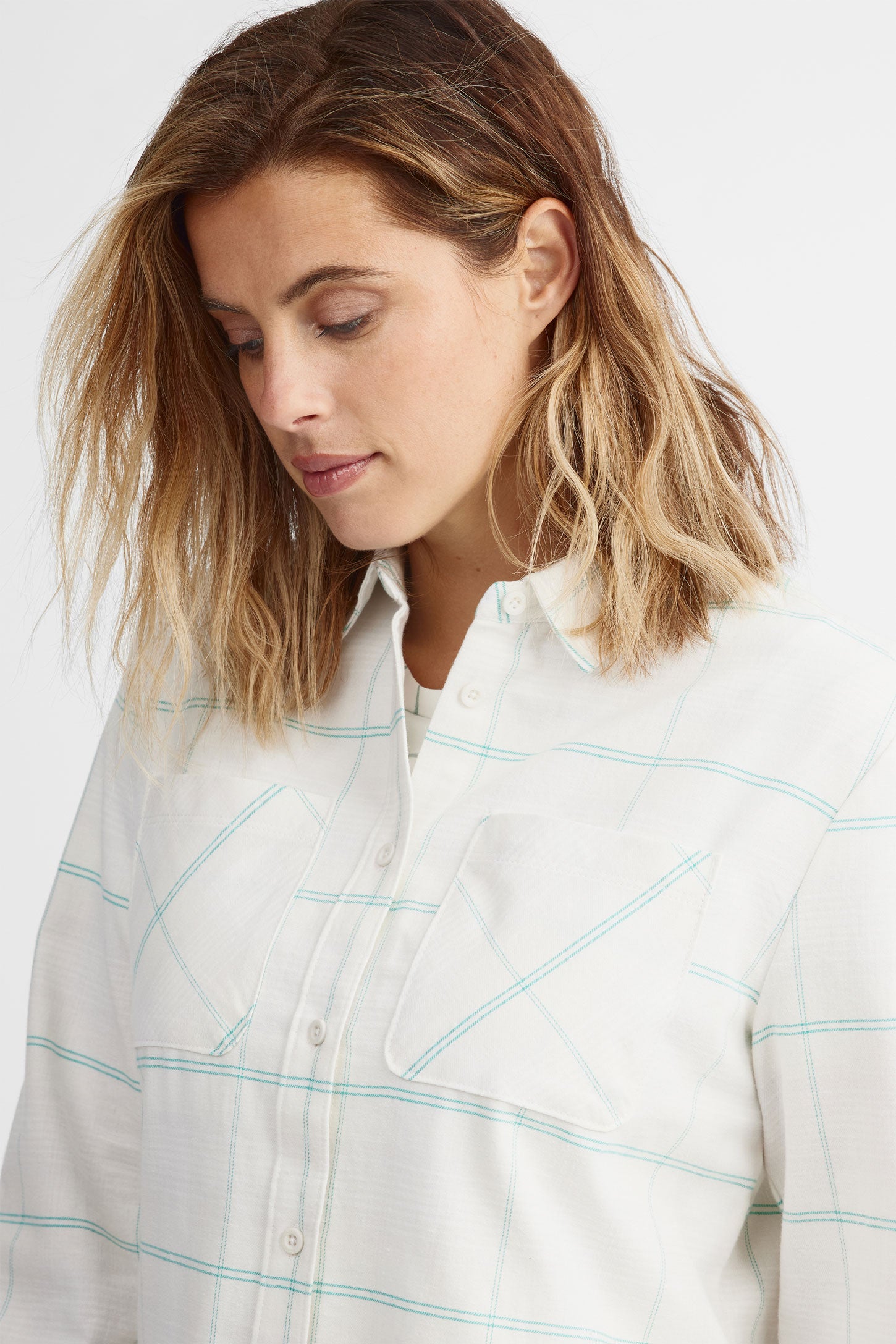 Chemise à carreaux en flanelle - Femme && BLANC MULTI