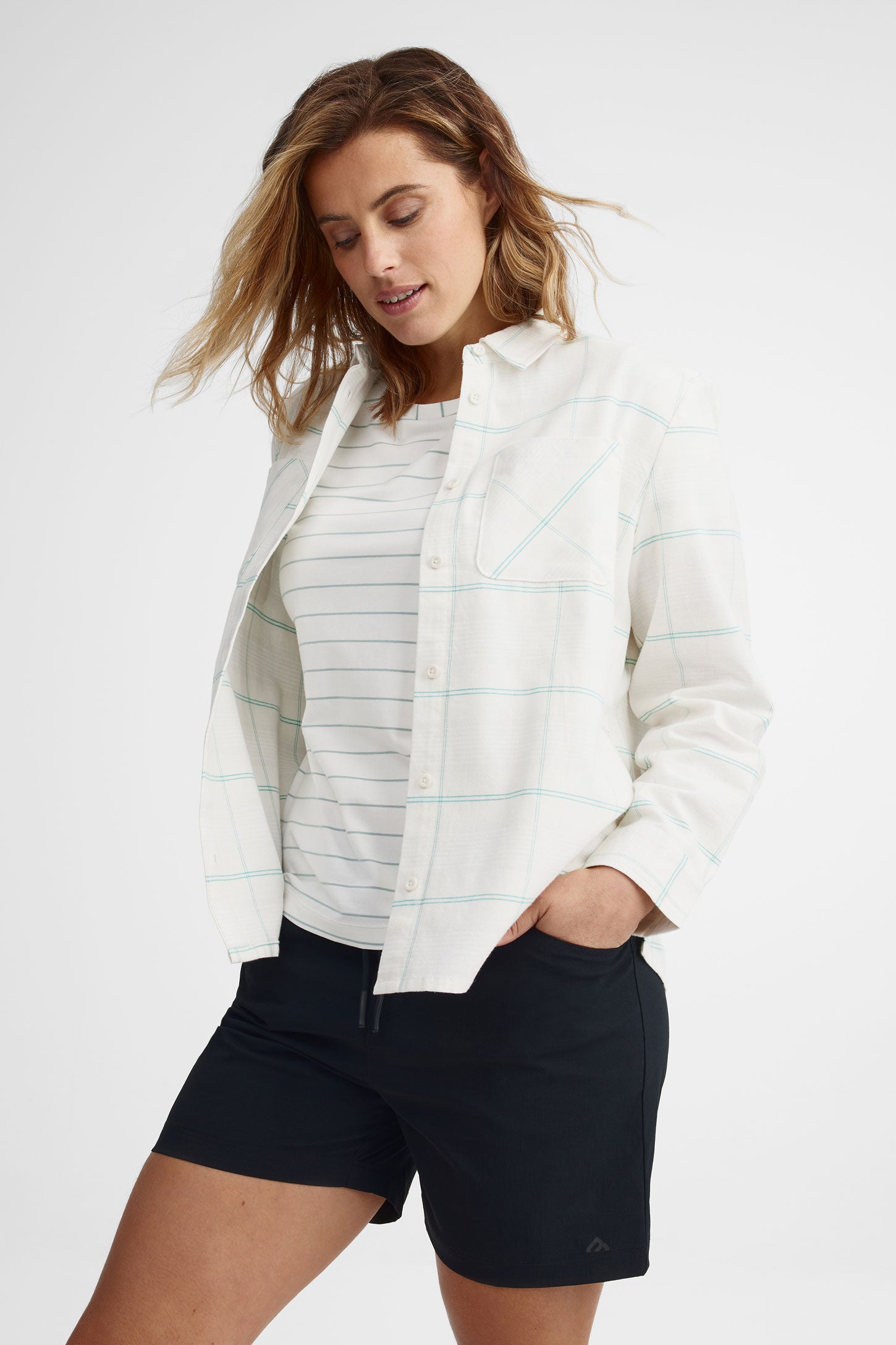 Chemise à carreaux en flanelle - Femme && BLANC MULTI