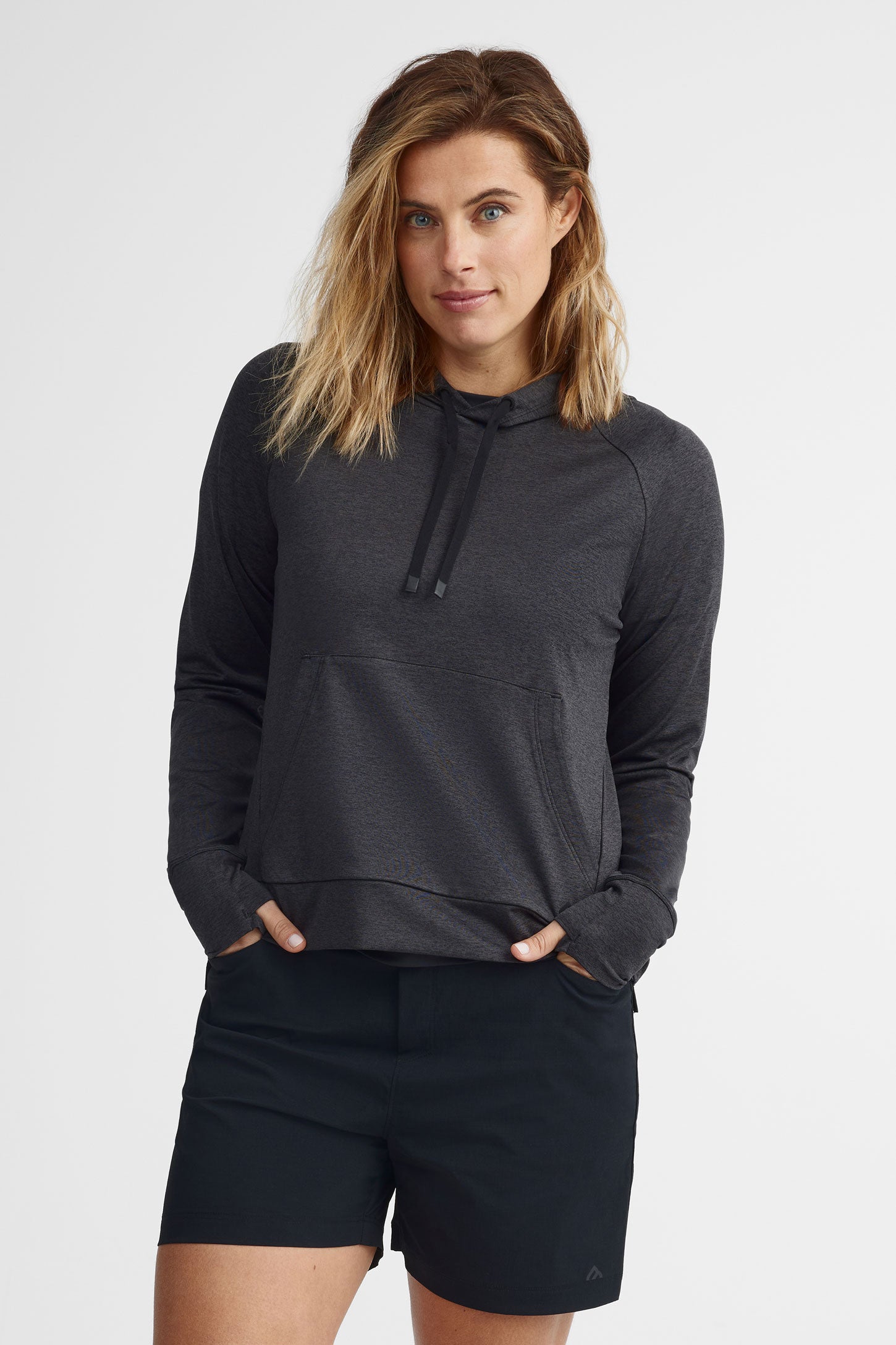 Chandail à capuchon semi-ajusté BM - Femme && GRIS MIXTE