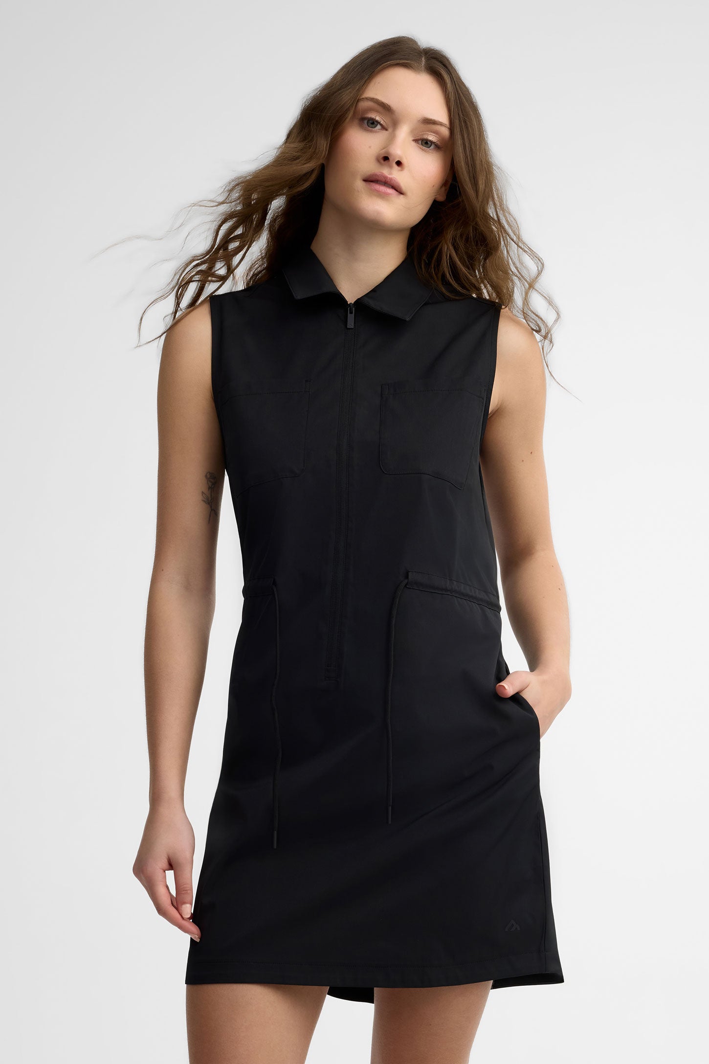 Robe-chemisier sans manches BM - Femme && GRIS FONCE