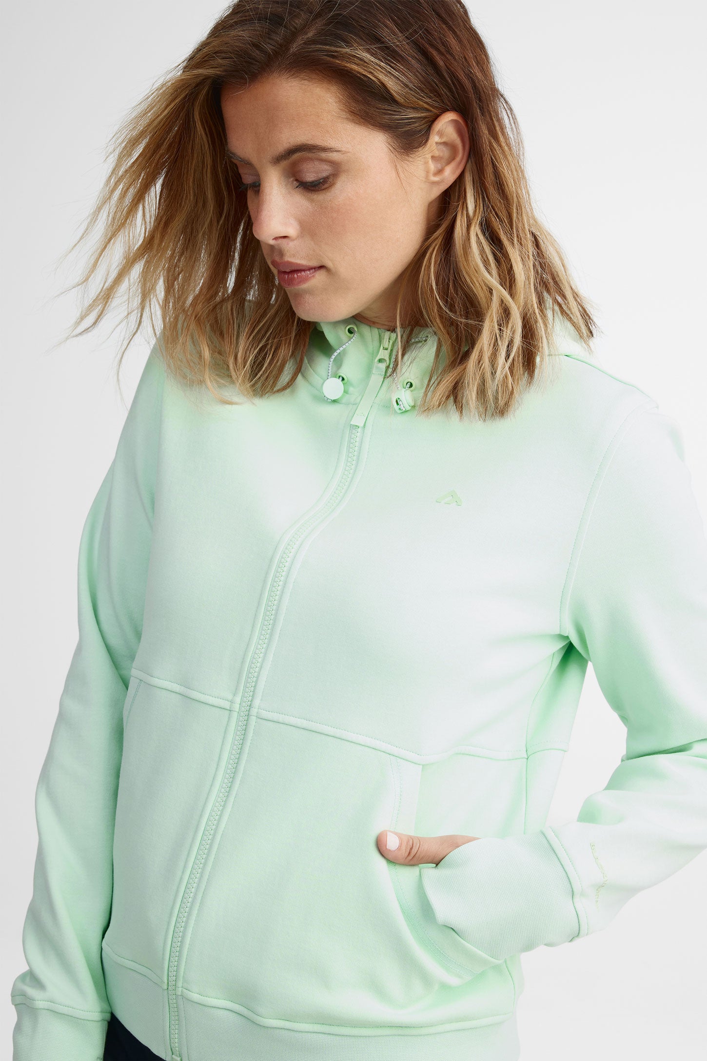 Veste à capuchon extensible 4 sens - Femme && VERT