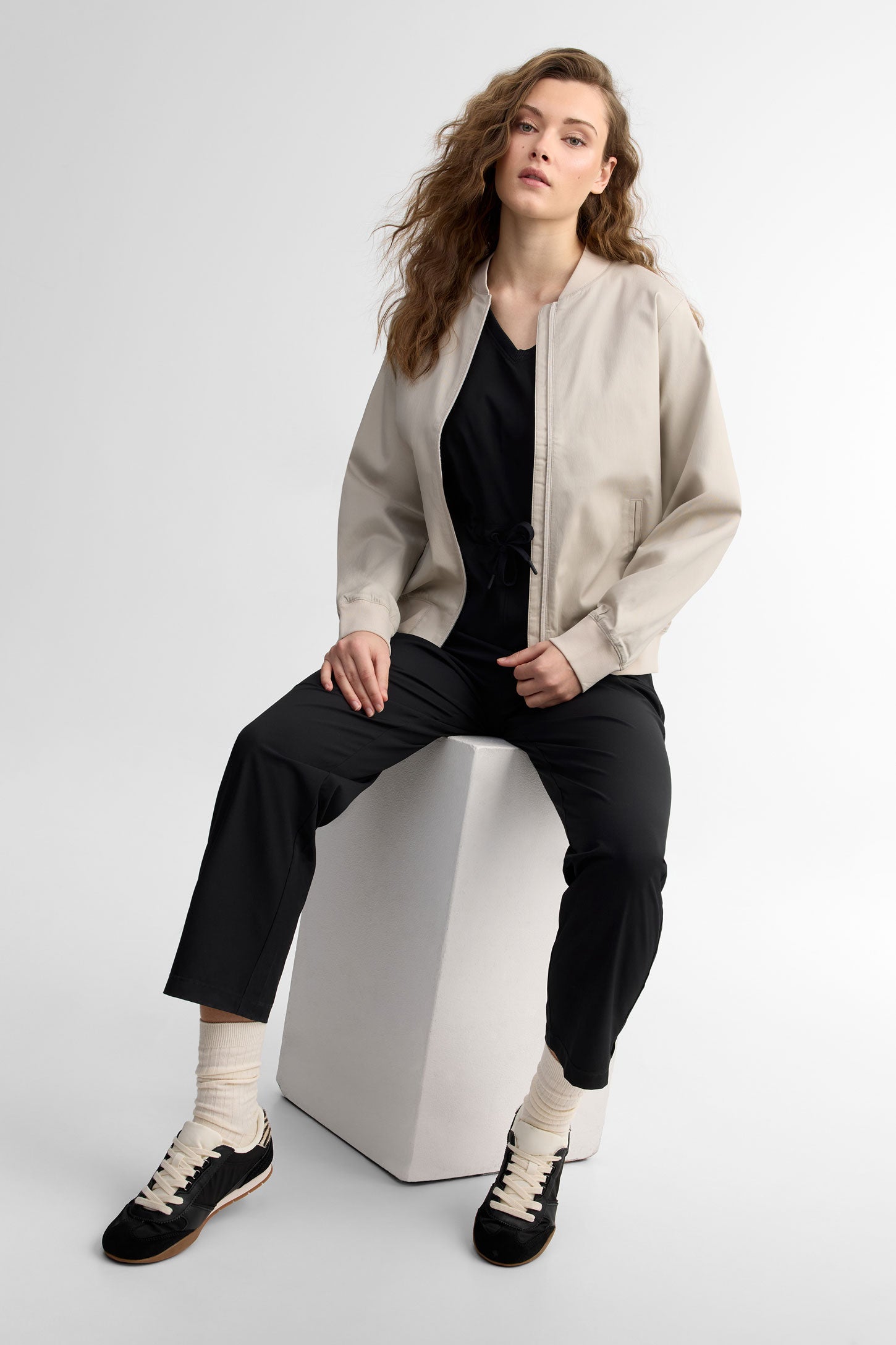 Combinaison col en V - Femme && GRIS FONCE
