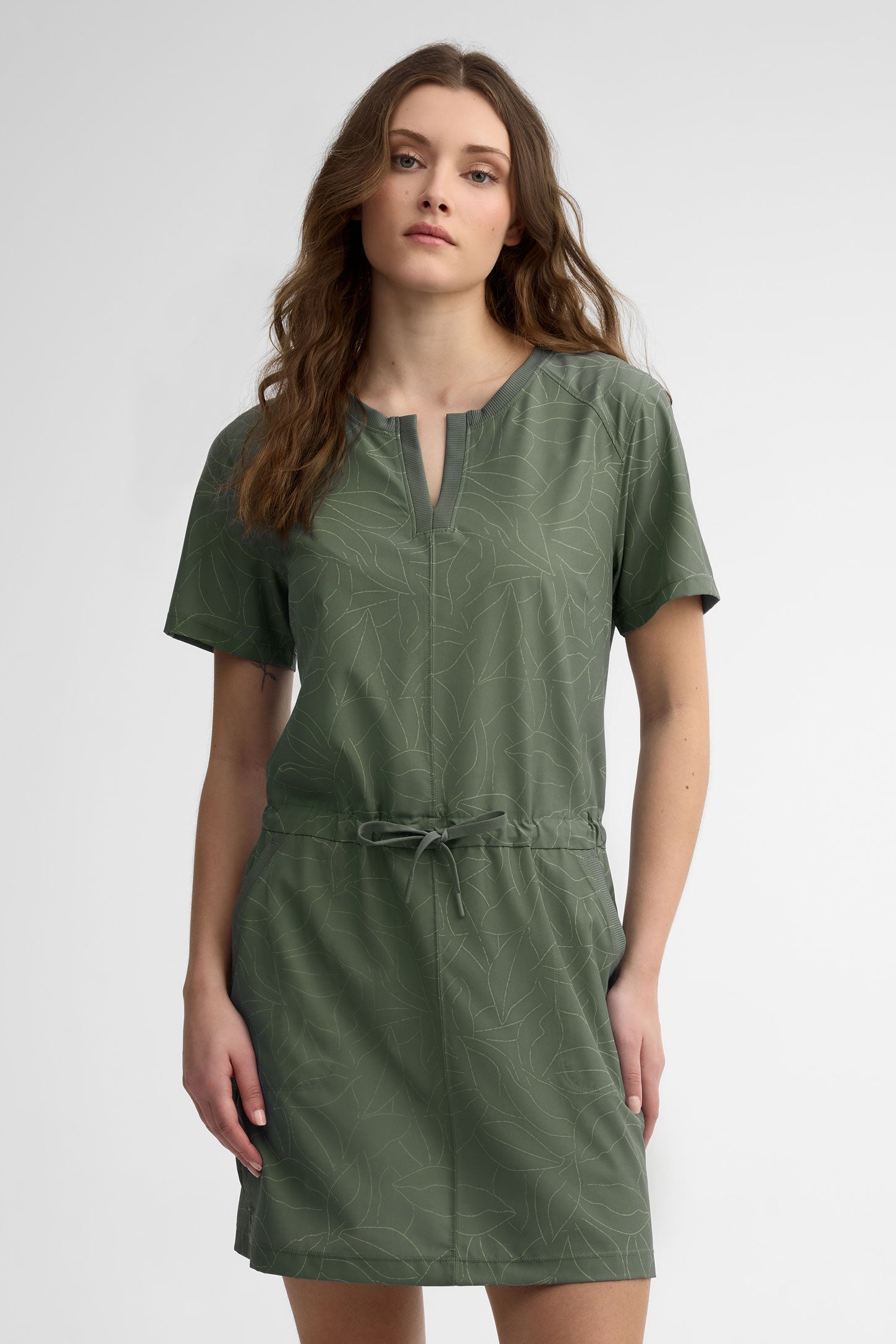 Robe manches courtes BM - Femme && VERT/MULTI