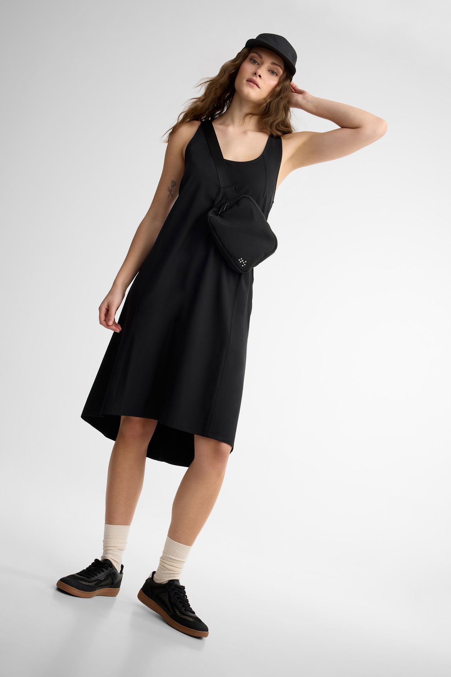 Robe midi dos croisé BM - Femme && GRIS FONCE