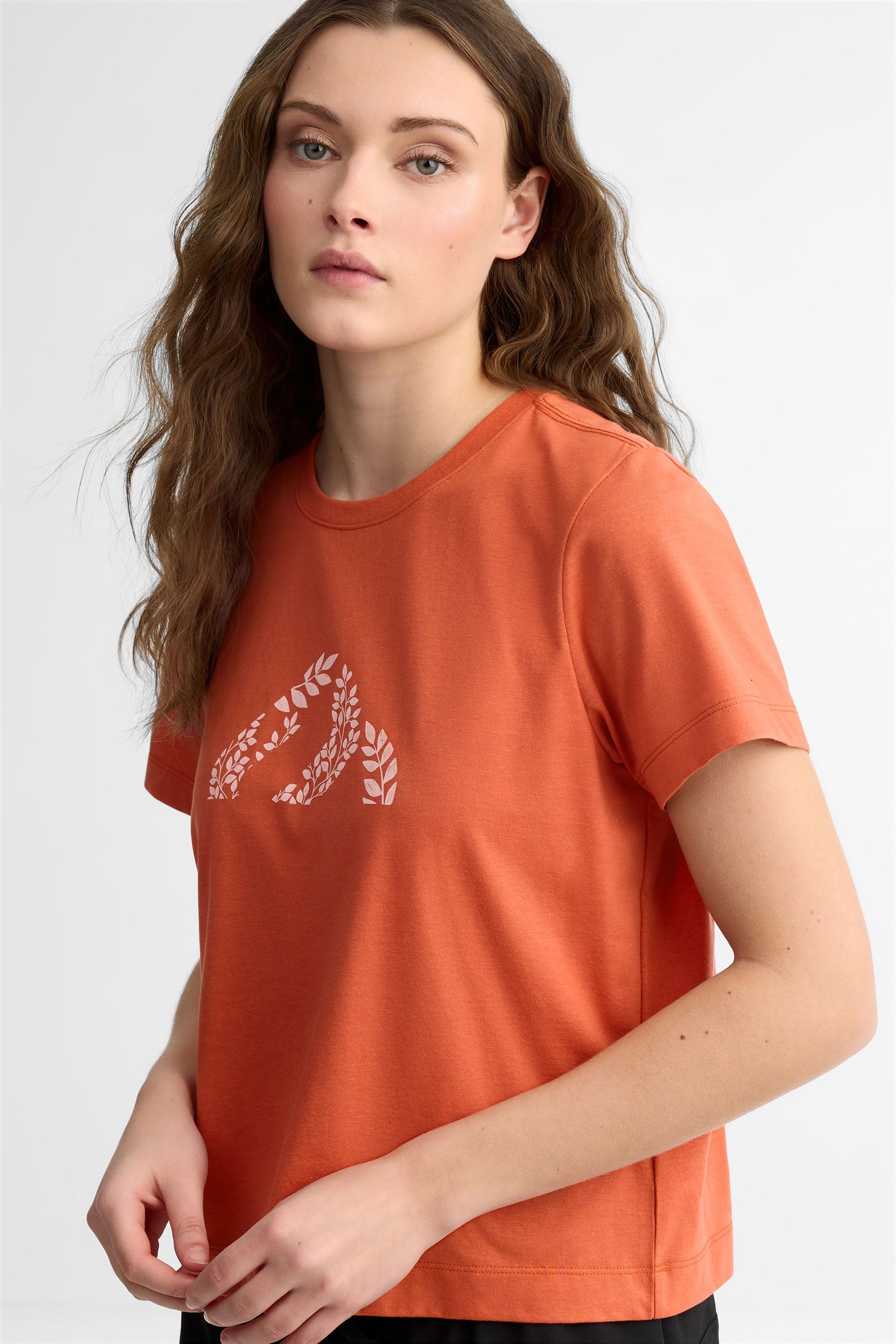 T-shirt col rond coton bio BM - Femme && ORANGE