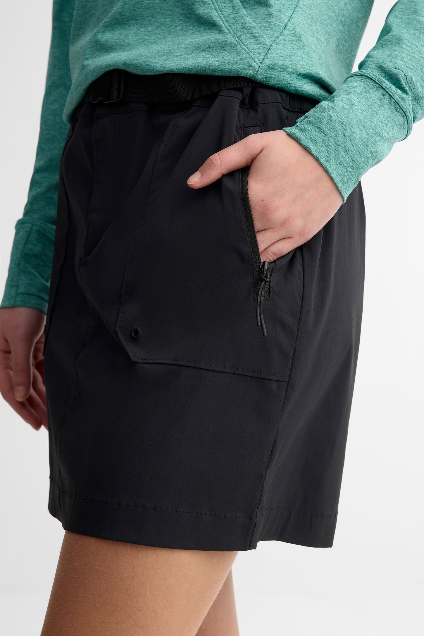 Jupe-short cargo BM - Femme && GRIS FONCE
