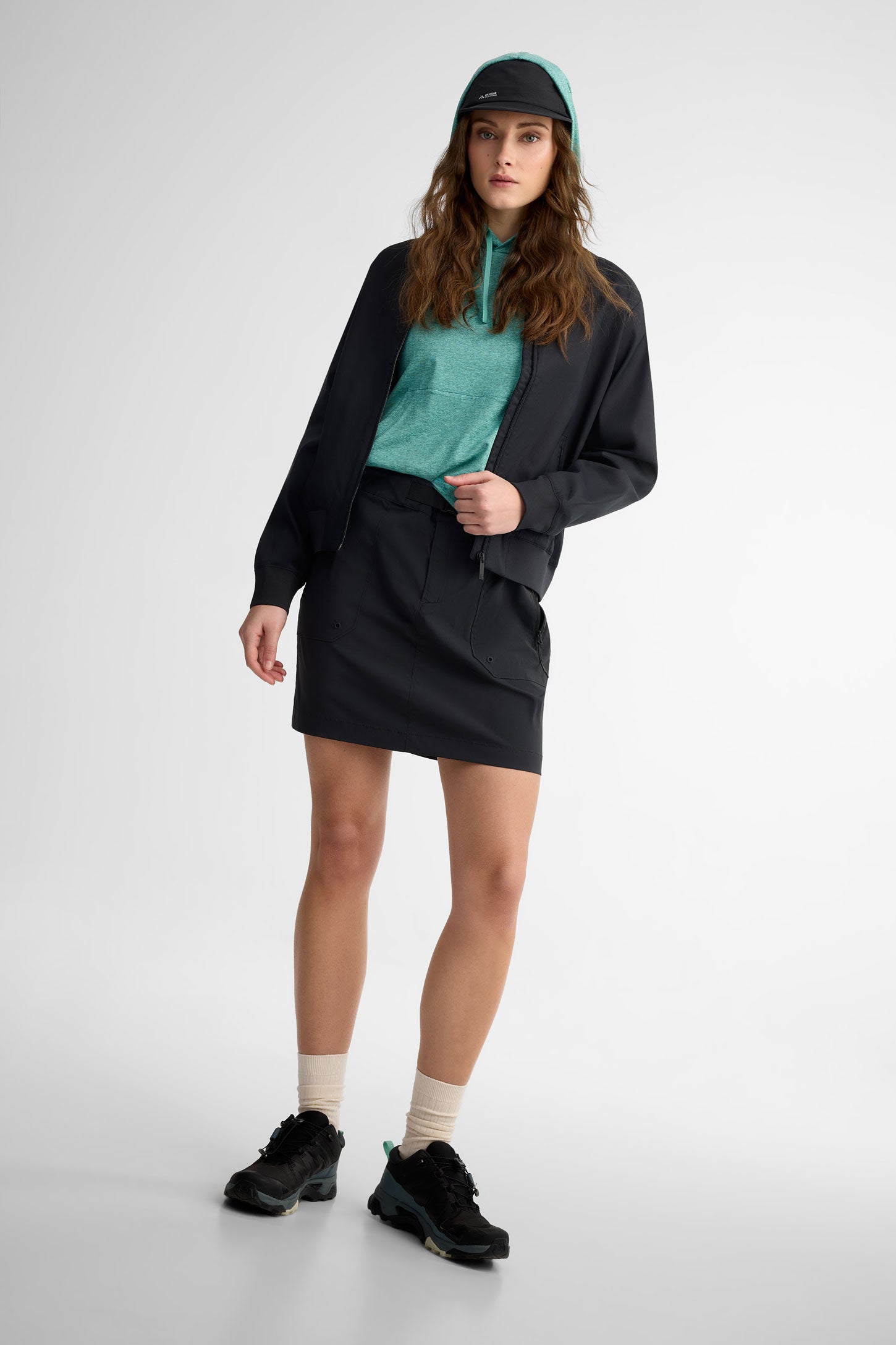 Jupe-short cargo BM - Femme && GRIS FONCE