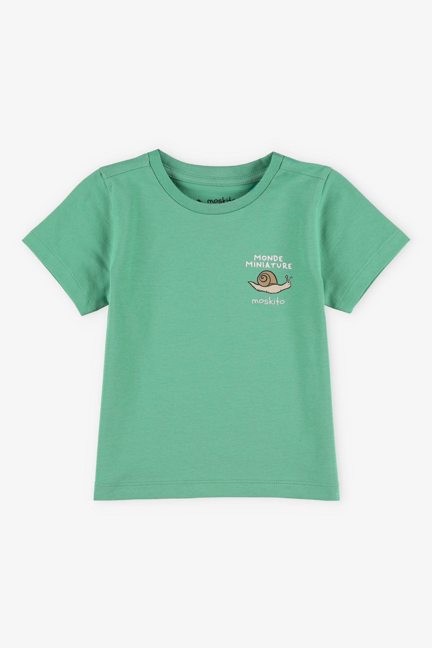 T-shirt col rond en coton - Bébé garçon && VERT