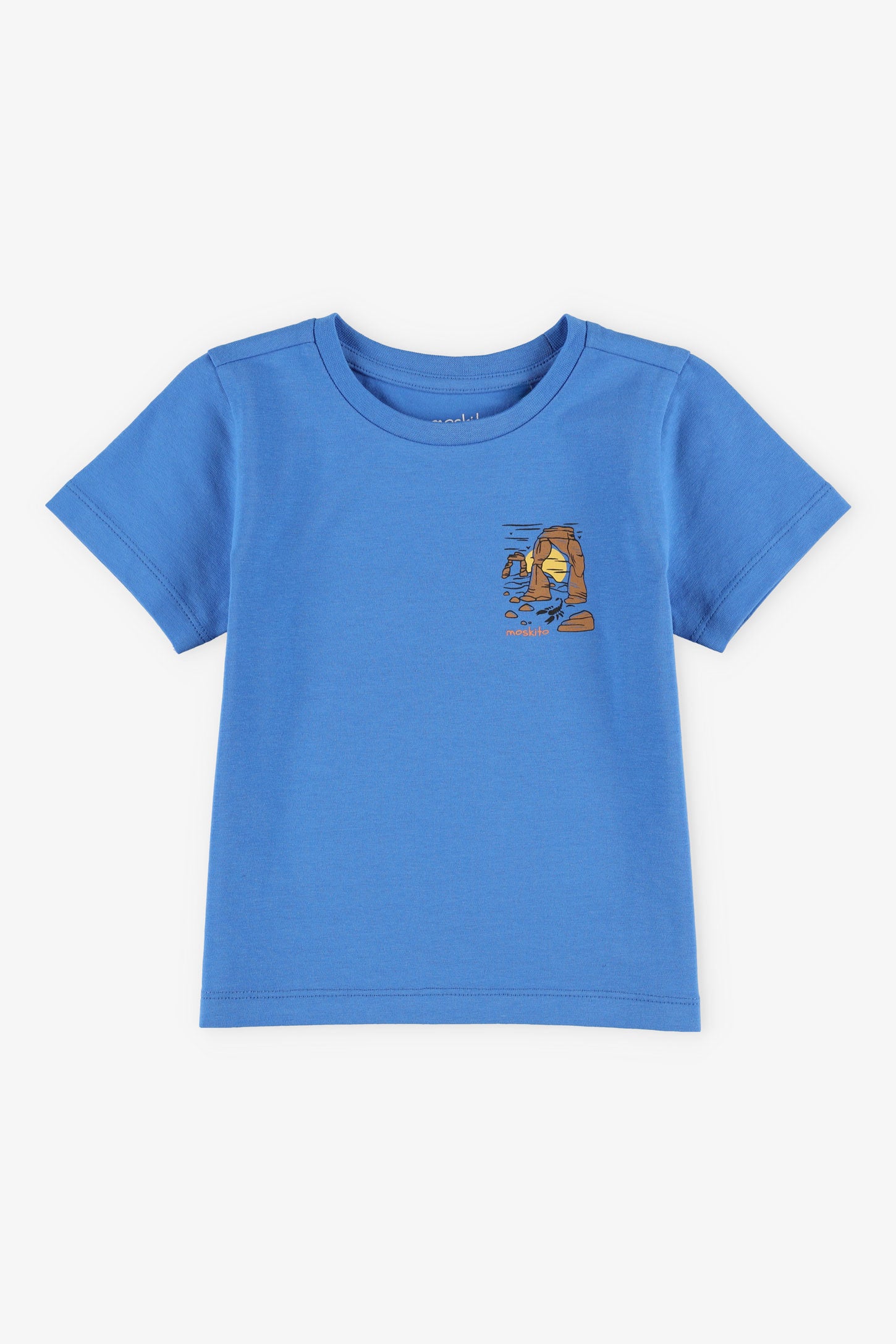 T-shirt col rond en coton, 2T-3T - Bébé garçon && BLEU