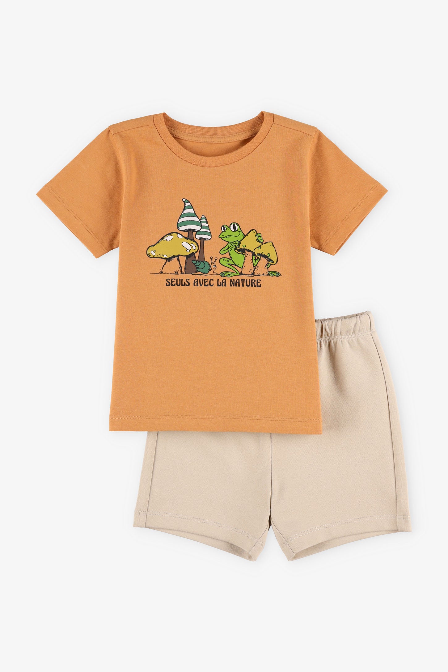 Ensemble 2-pièces t-shirt et short, 2T-3T - Bébé garçon && BRUN