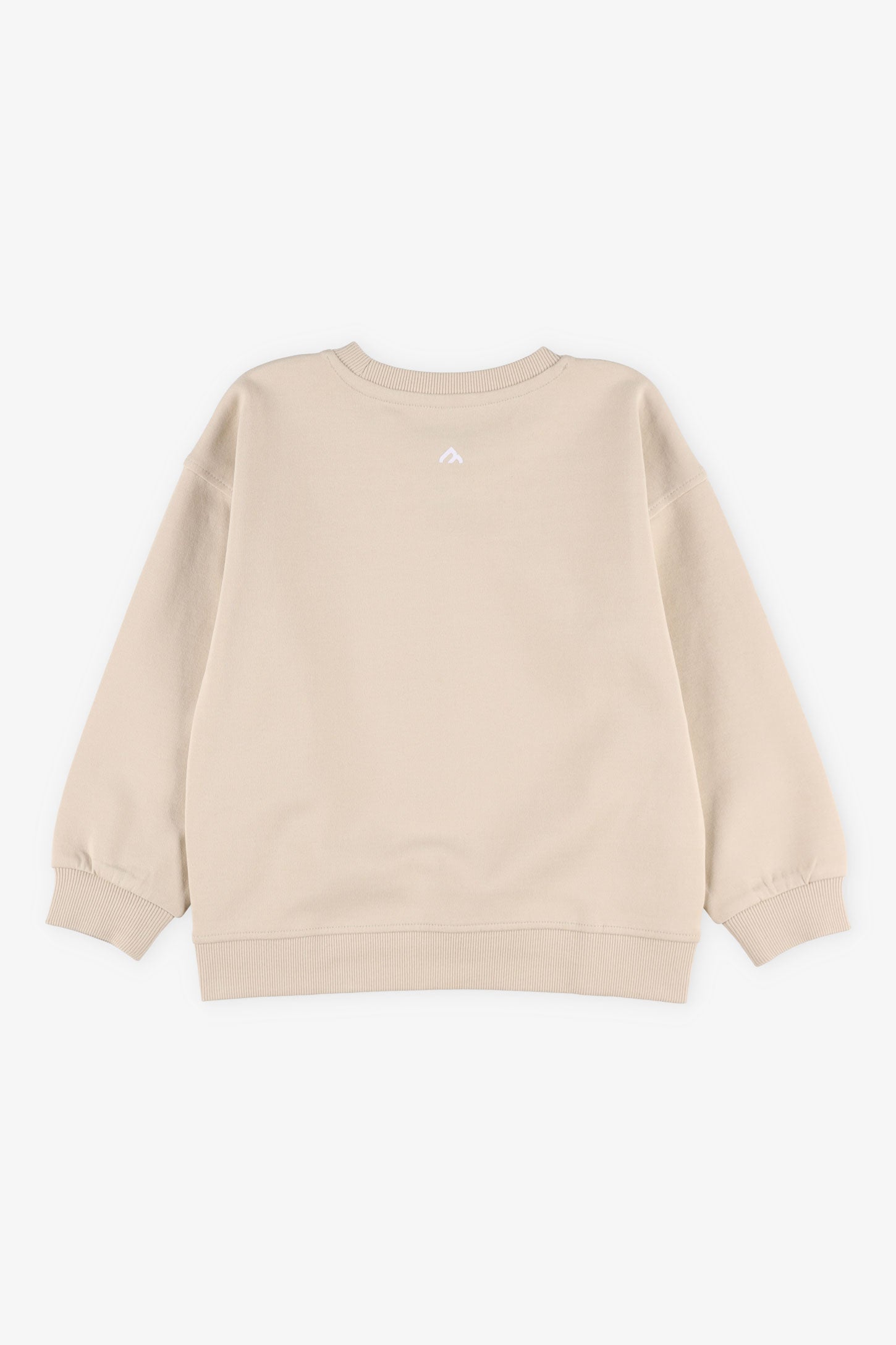 Chandail col rond coton ouaté - Enfant fille && BEIGE