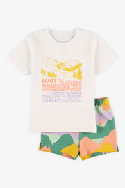Ensemble 2-pièces en coton - Enfant fille && BLANC