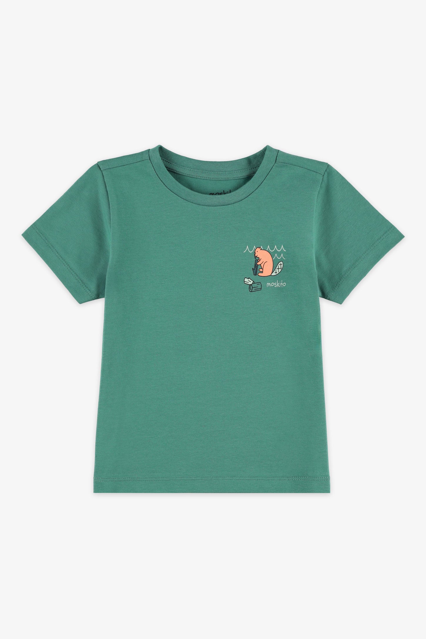 T-shirt col rond en coton - Bébé fille && VERT