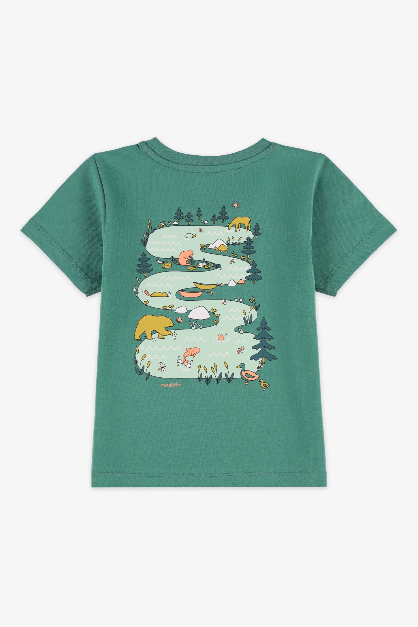T-shirt col rond en coton - Bébé fille && VERT