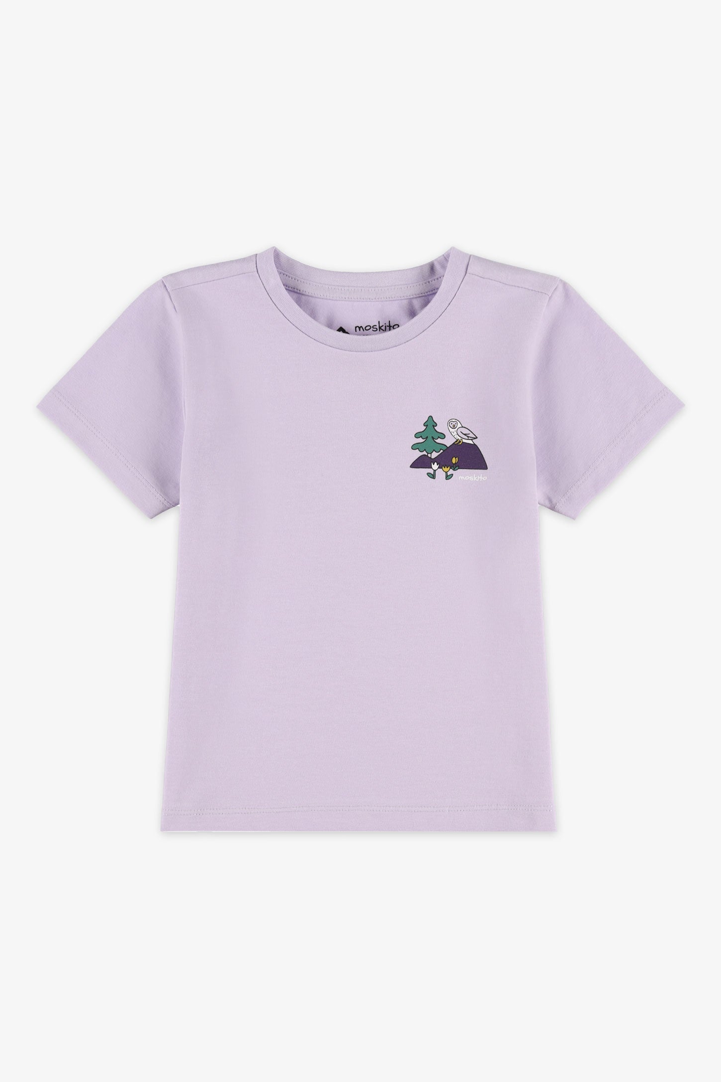 T-shirt col rond en coton - Bébé fille && LILAS