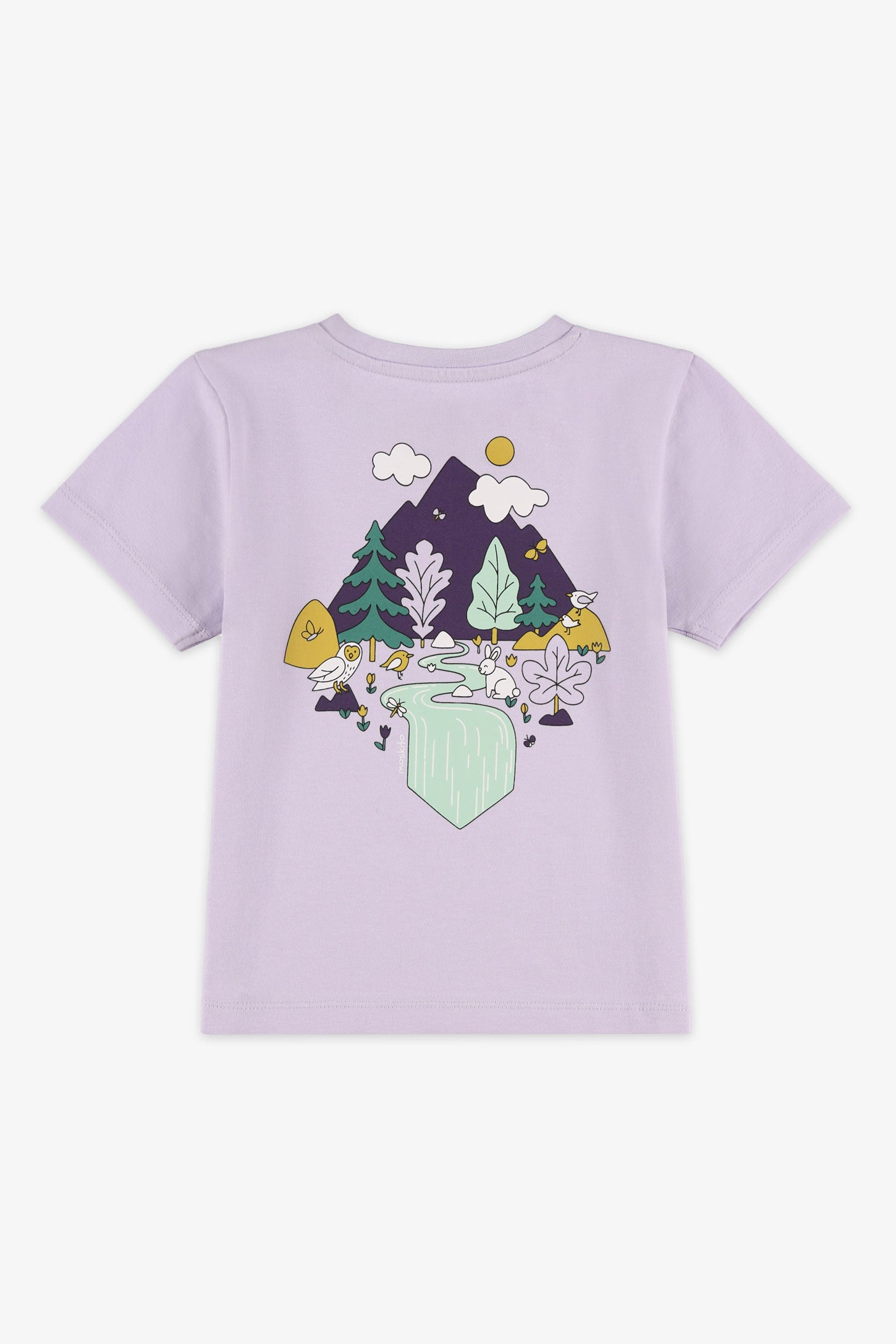 T-shirt col rond en coton - Bébé fille && LILAS