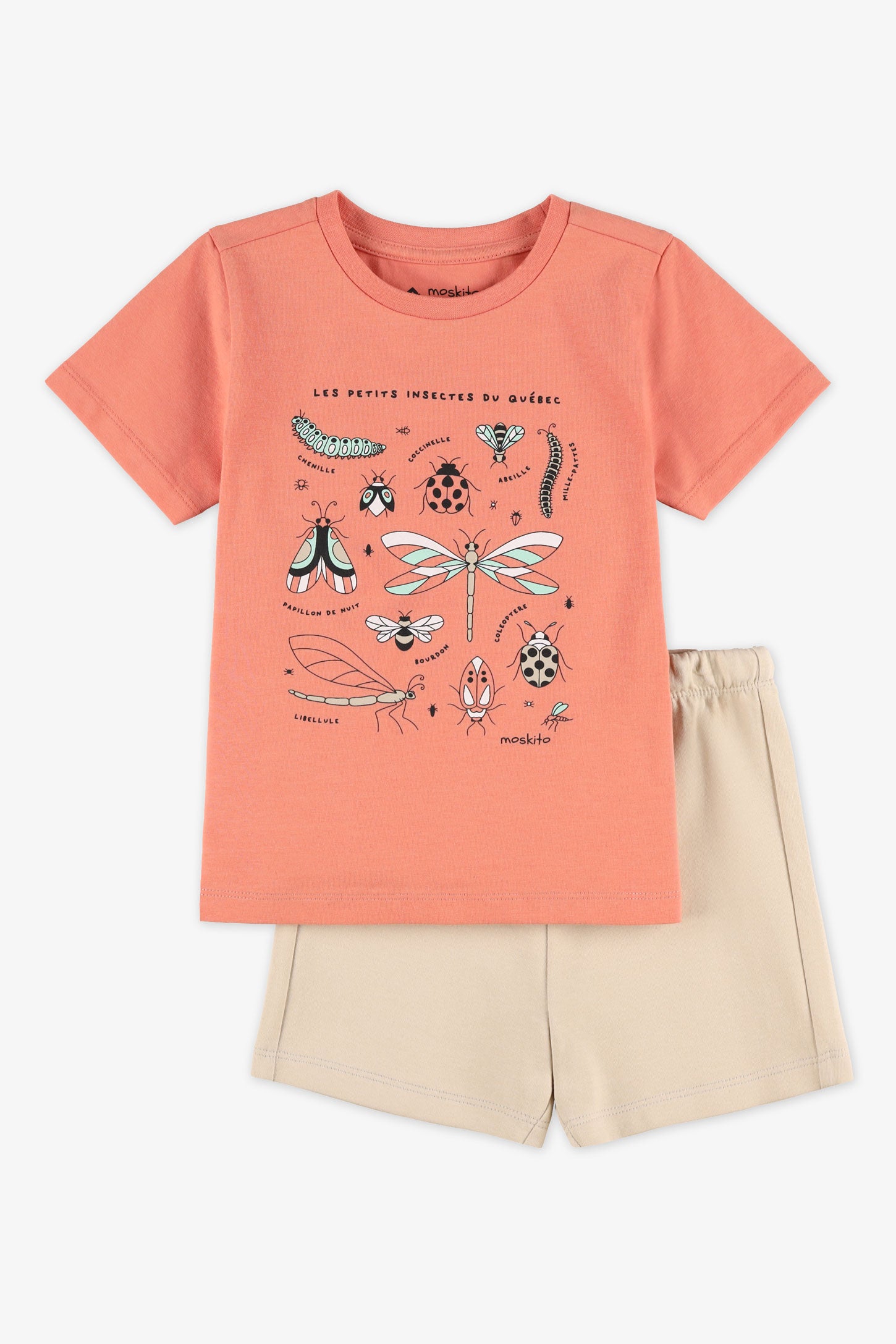 Ensemble 2-pièces t-shirt et short - Bébé fille && ORANGE