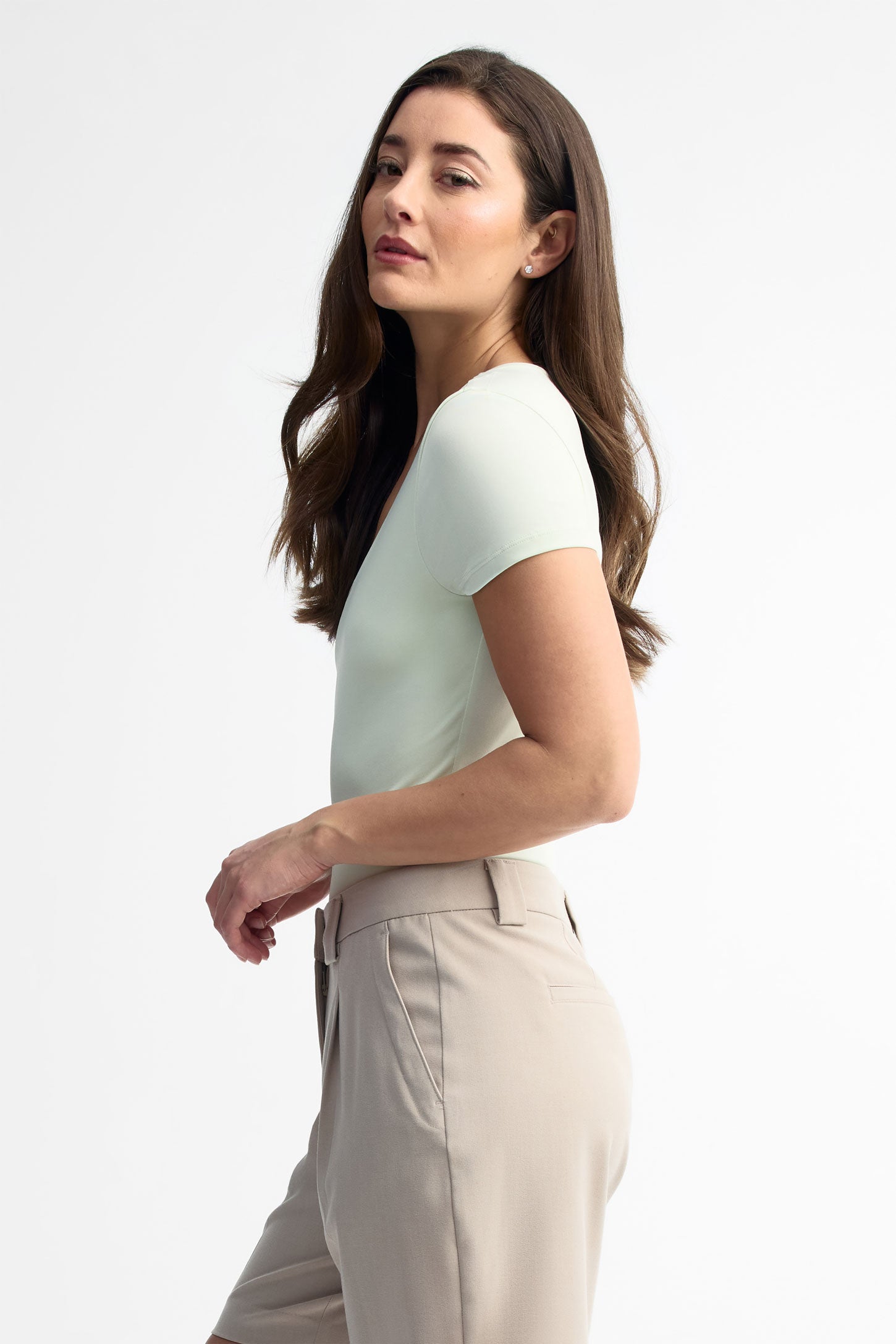 Justaucorps col dégagé - Femme && VERT PALE