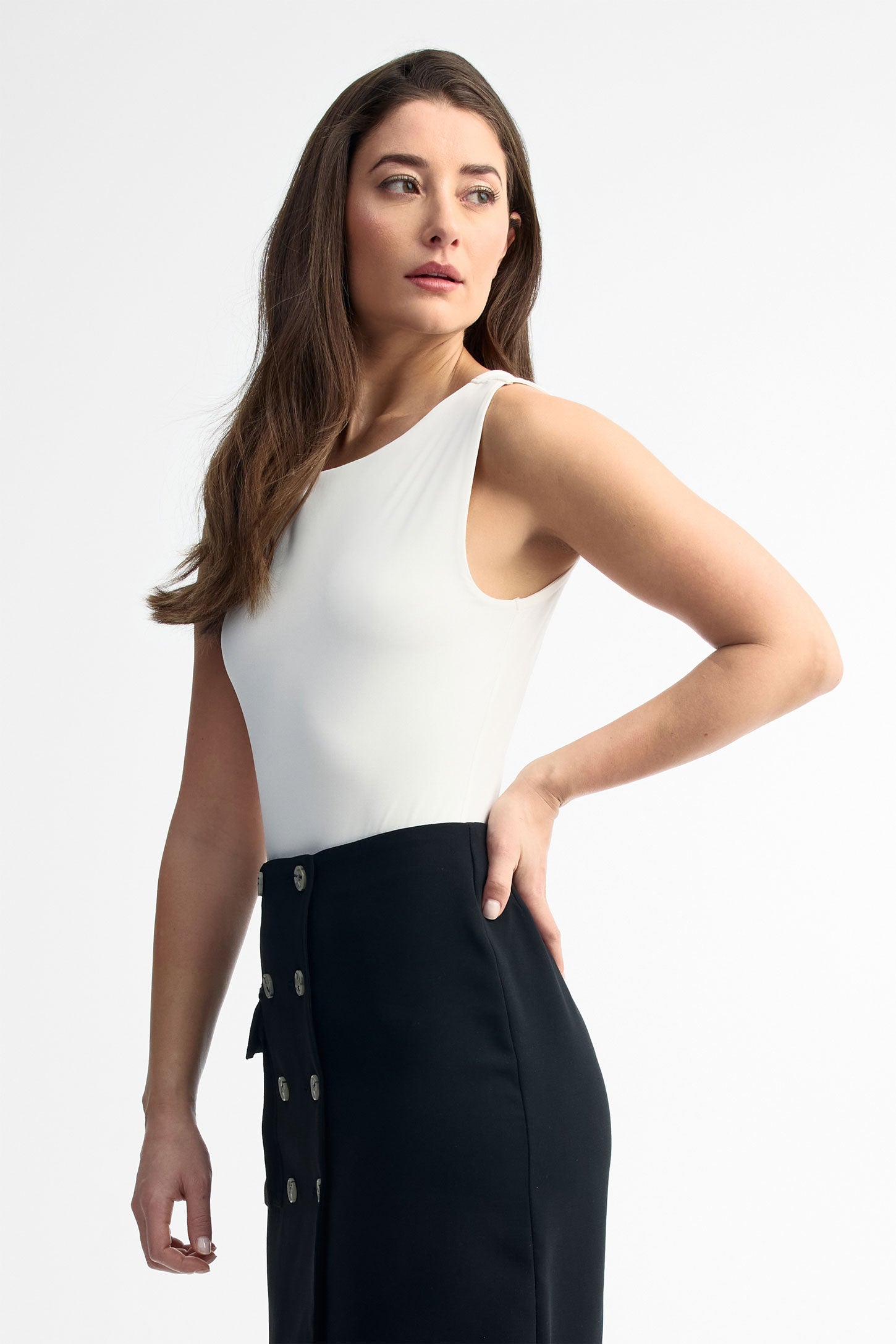 Justaucorps col bateau - Femme && BLANC