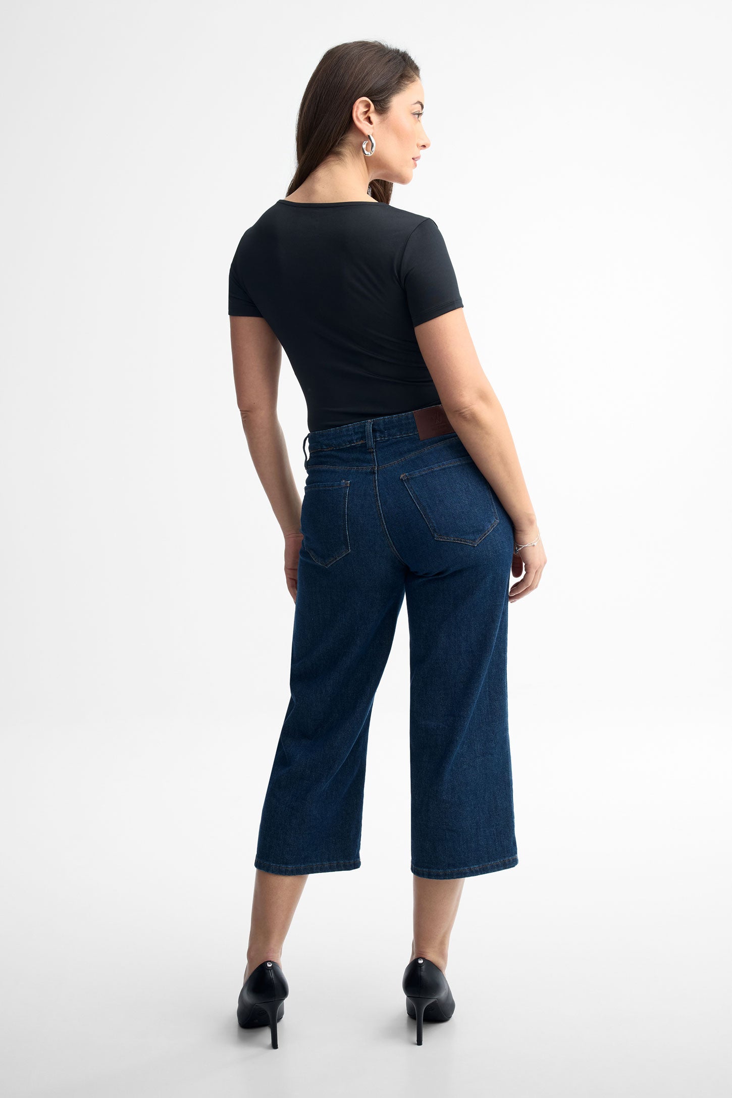 Justaucorps manches courtes col dégagé - Femme && NOIR