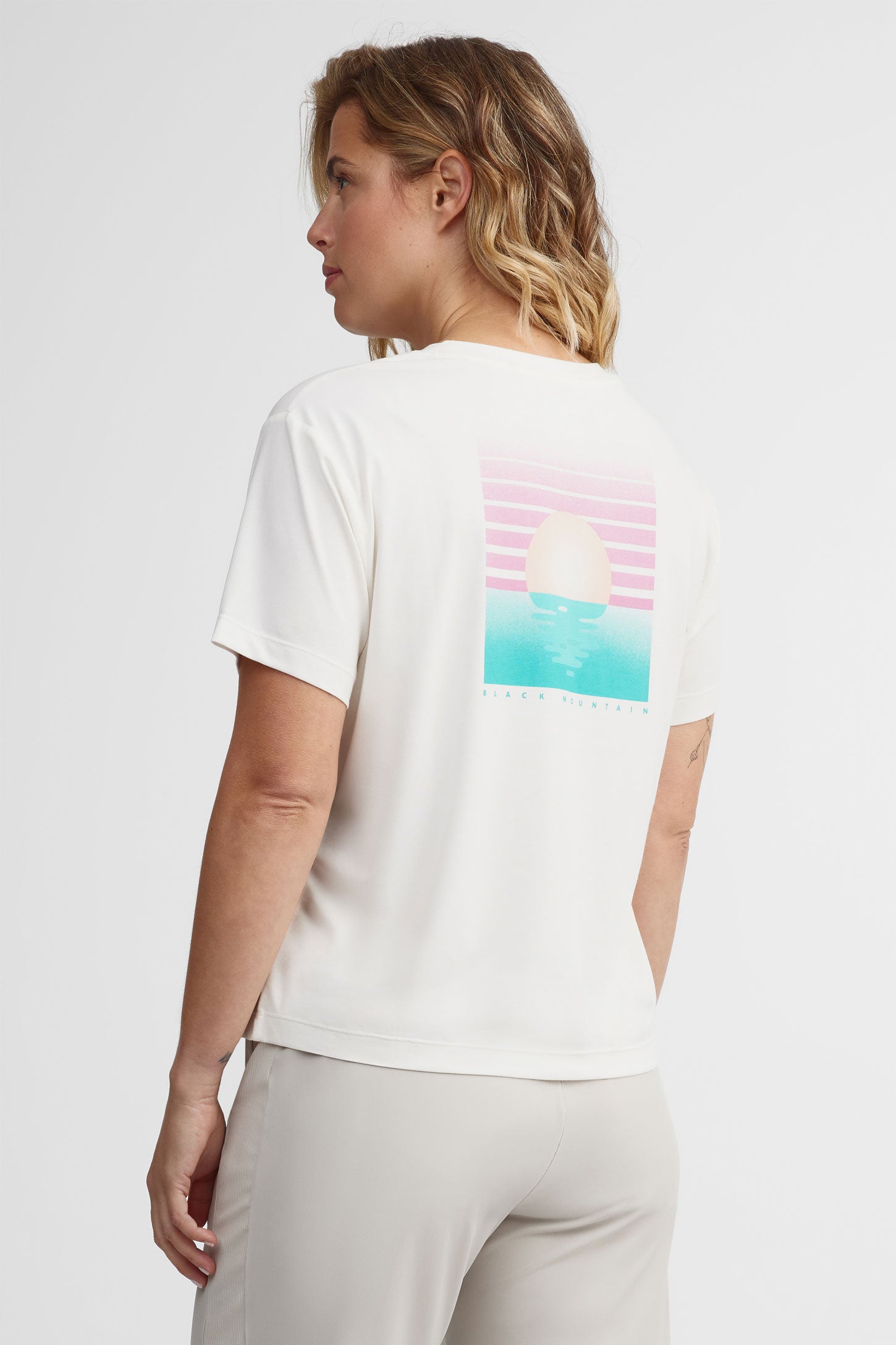 T-shirt col rond coton et bambou BM - Femme && BLANC